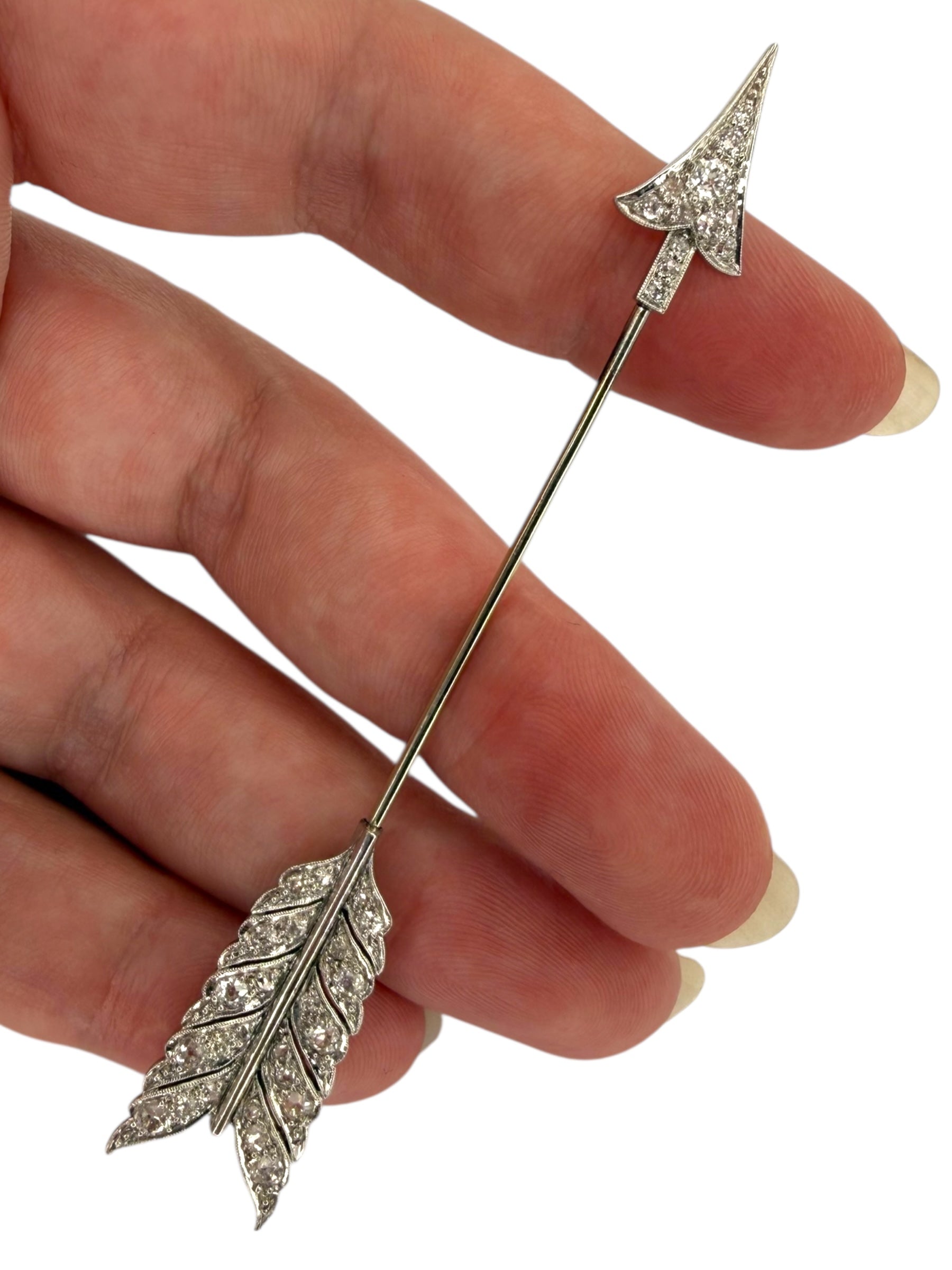 Platinum/18k Art Deco Arrow Brooch