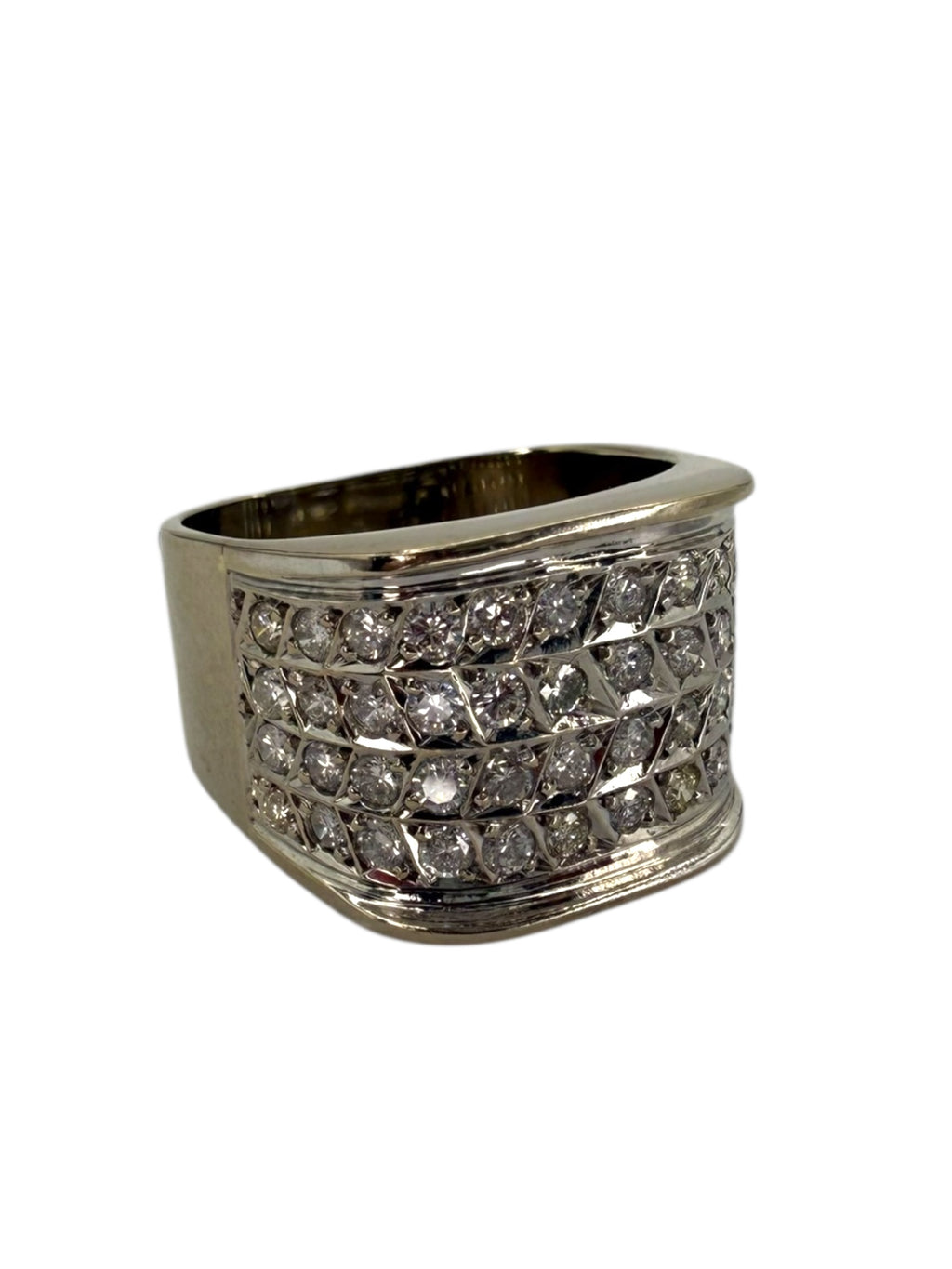 15k Diamond Geometric Ring