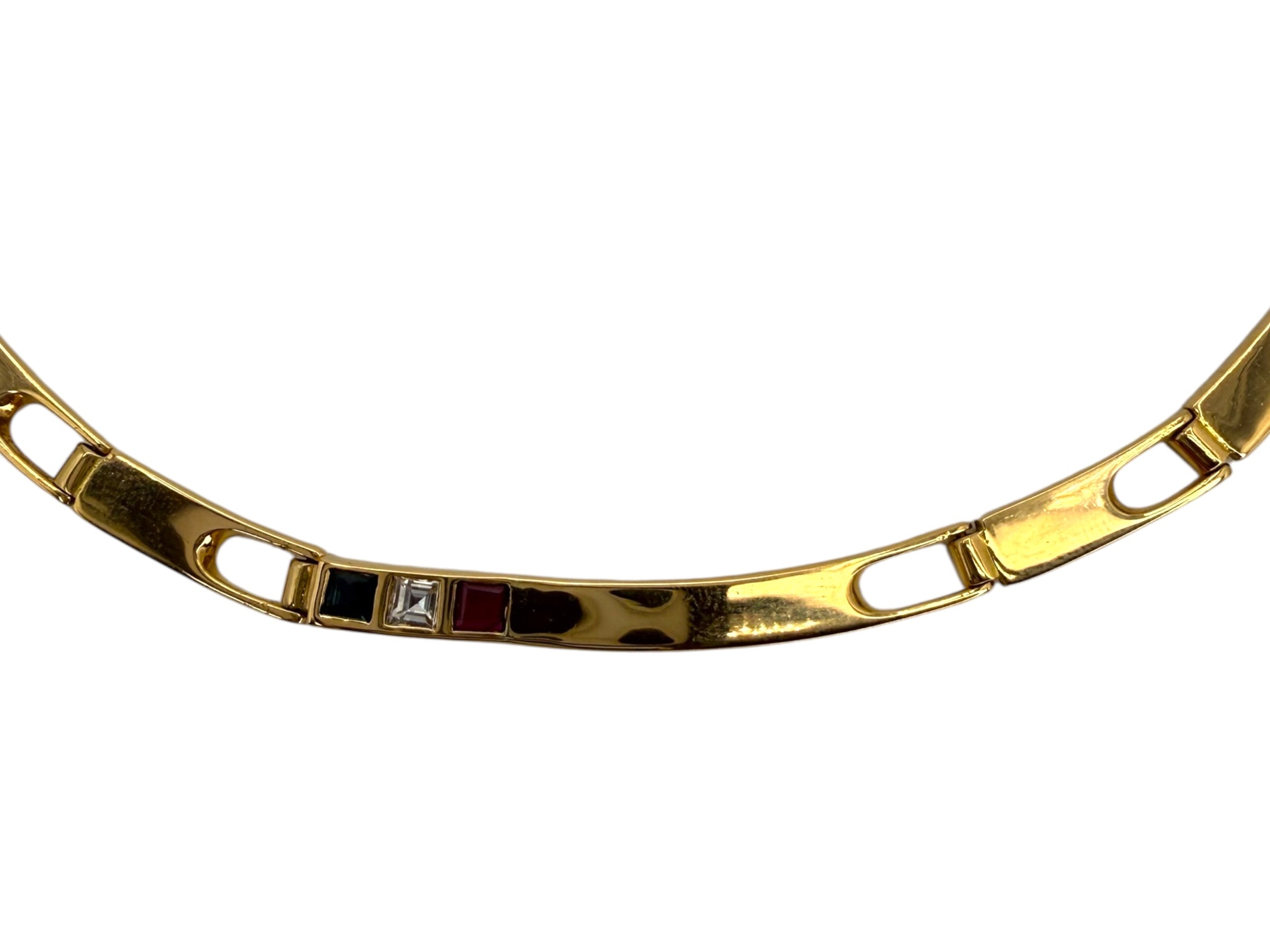 18k Unique Link Collar Necklace