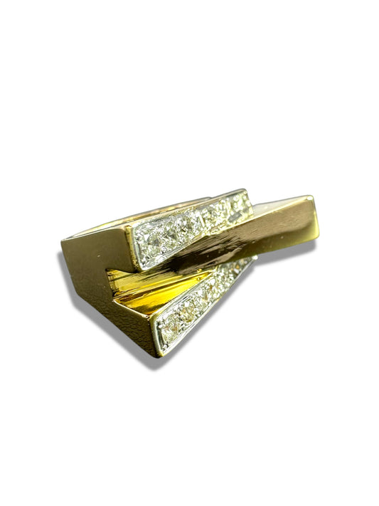 14k Geometric Diamond Ring