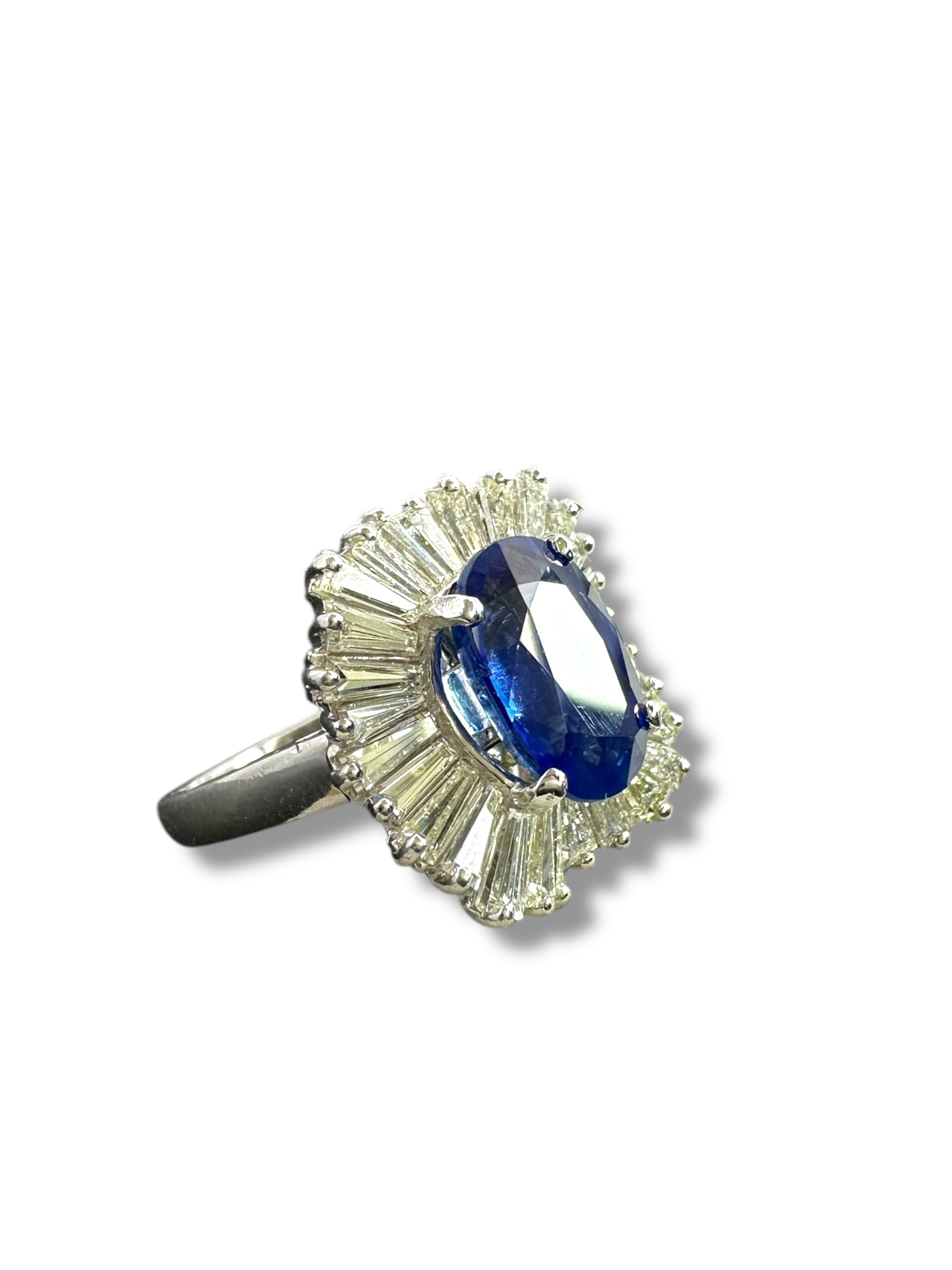 Platinum Sapphire Diamond Ringdant
