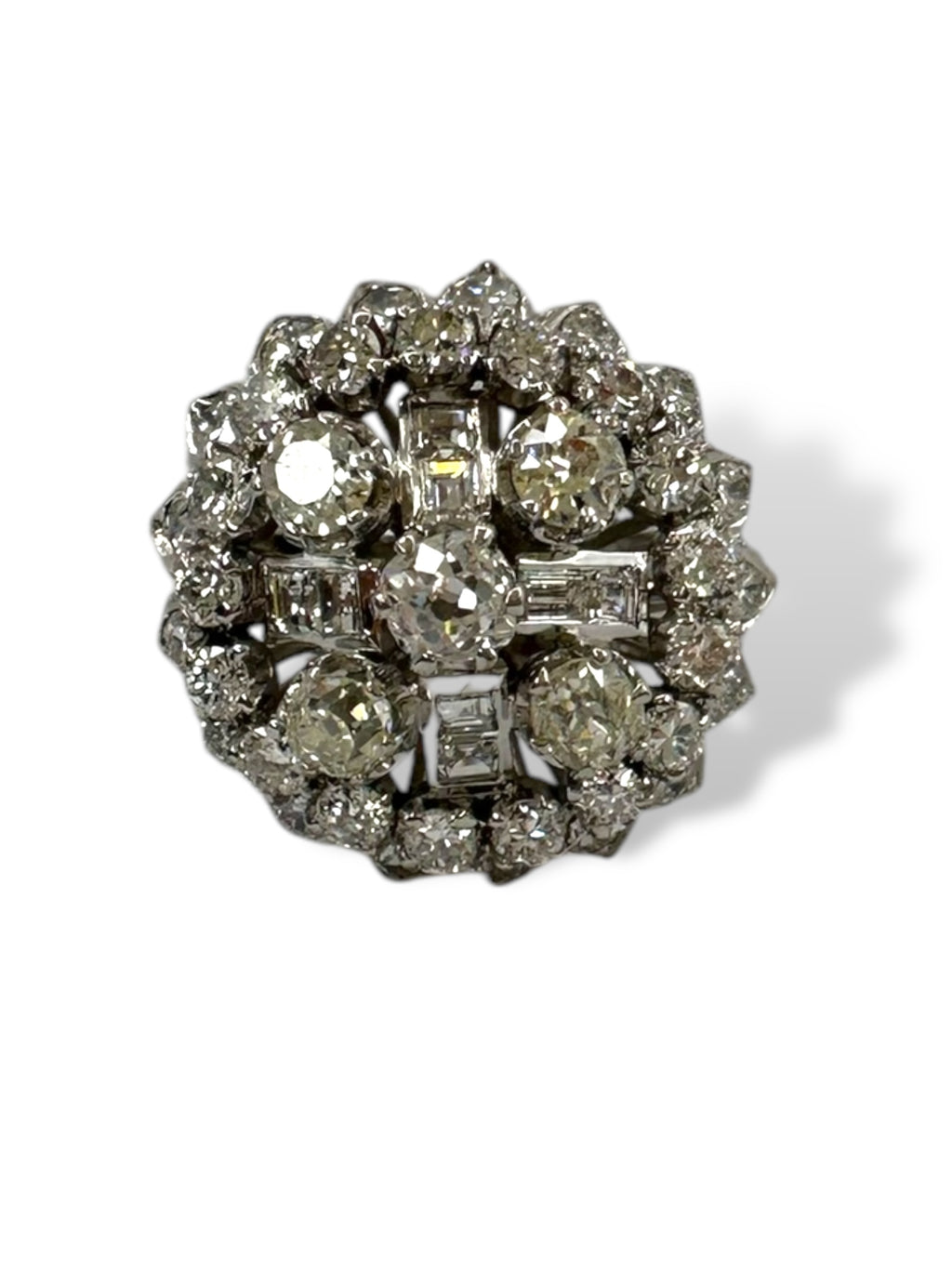 18k Diamond Cross Cluster Ring