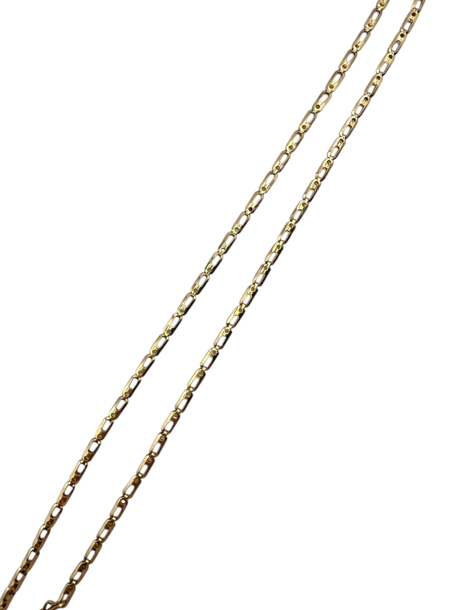 18k Yellow Gold Dot Dash Fancy Link Necklace