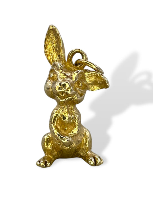 14k Laughing Rabbit Pendant
