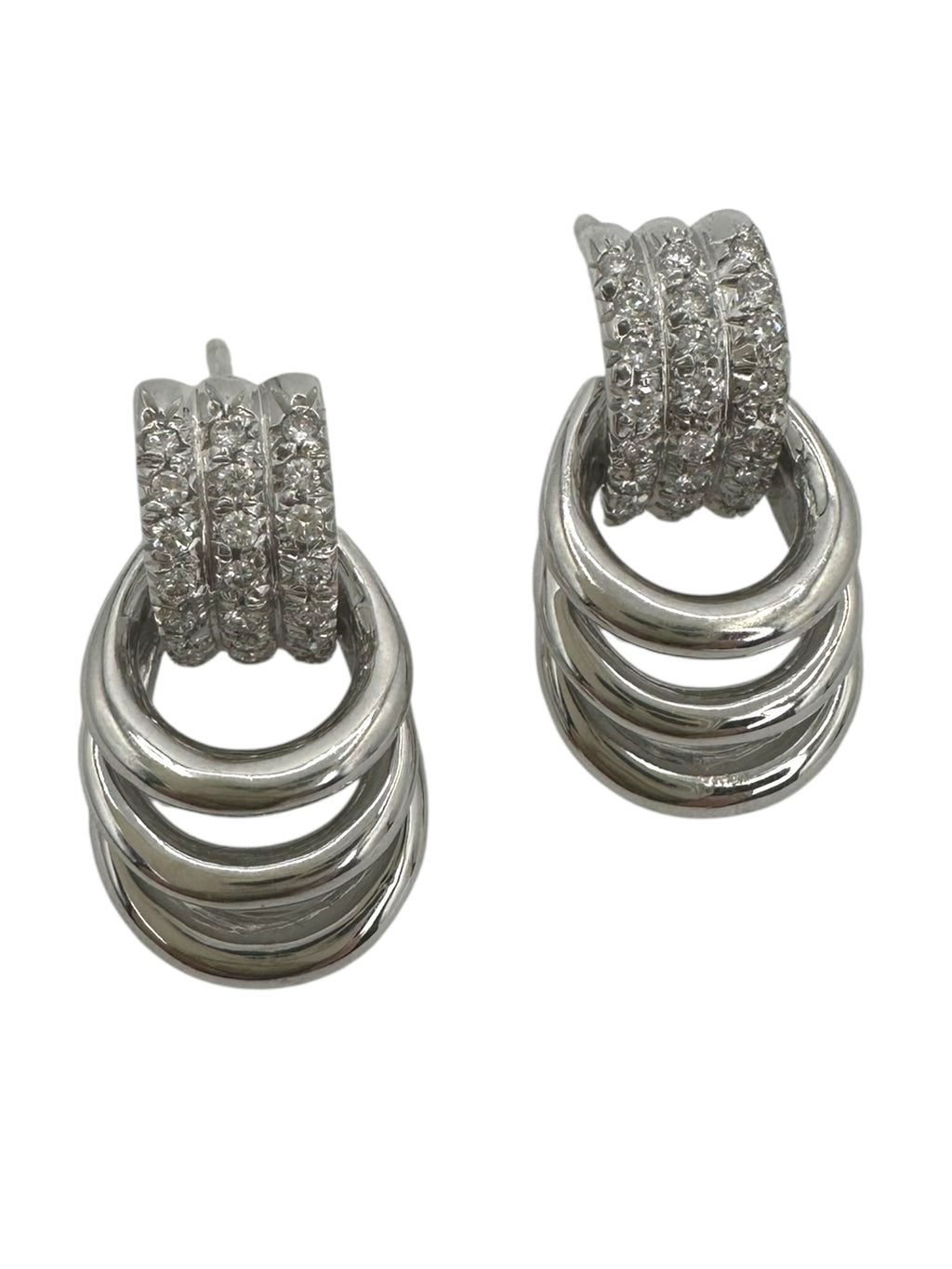 14k Diamond Door Knocker Earrings