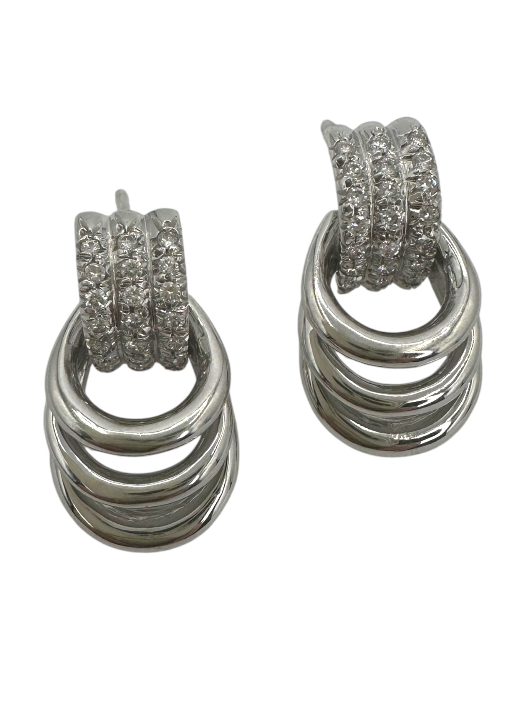 14k Diamond Door Knocker Earrings