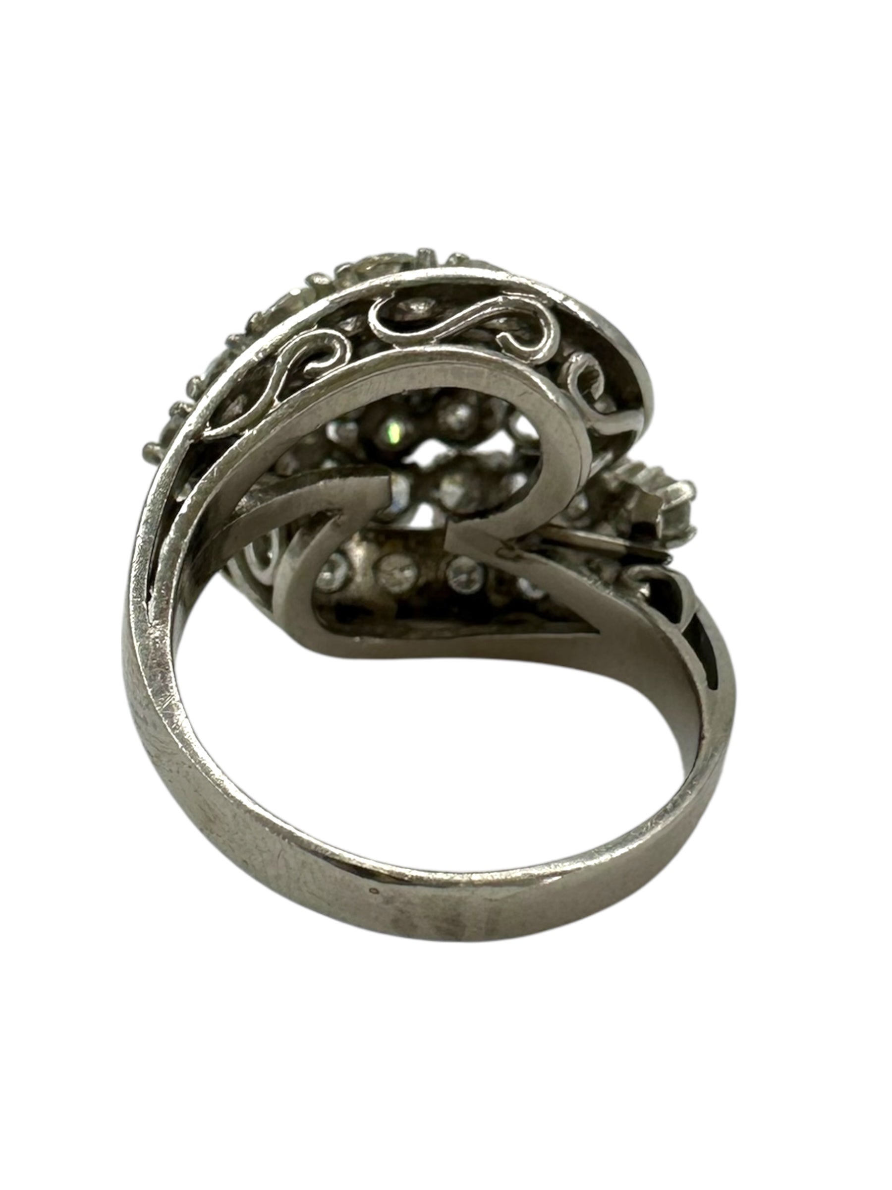 Platinum Bombe Cluster Cocktail Ring