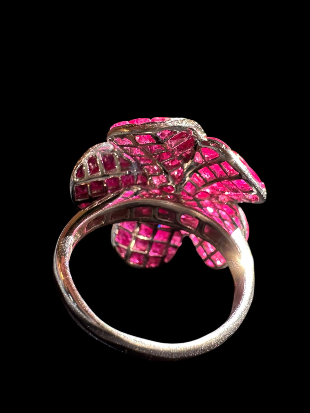14k Ruby Diamond Flower Ring