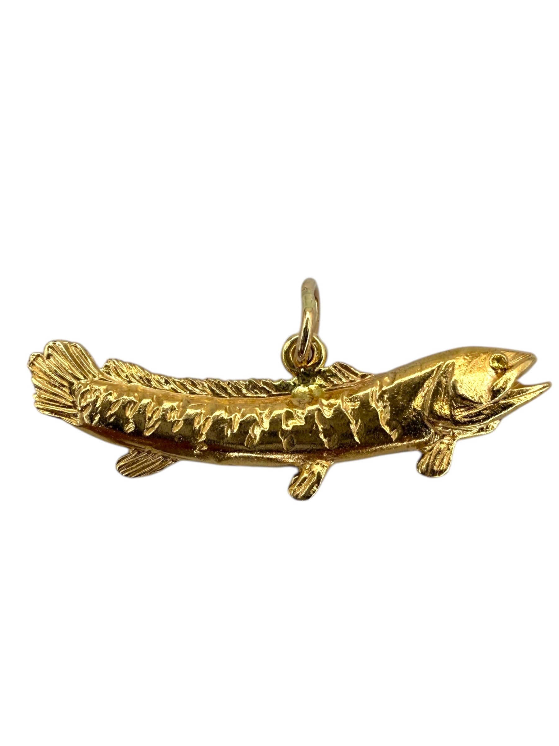 14k Snakehead Fish Pendant