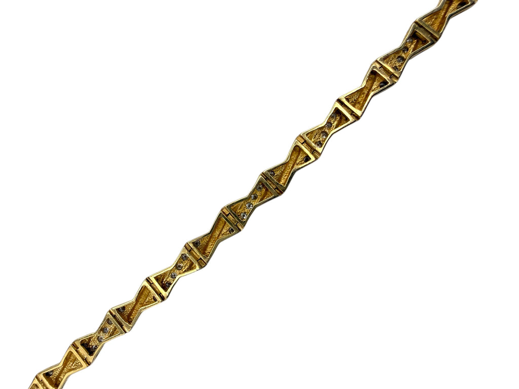 14k Diamond Cross Over Bracelet