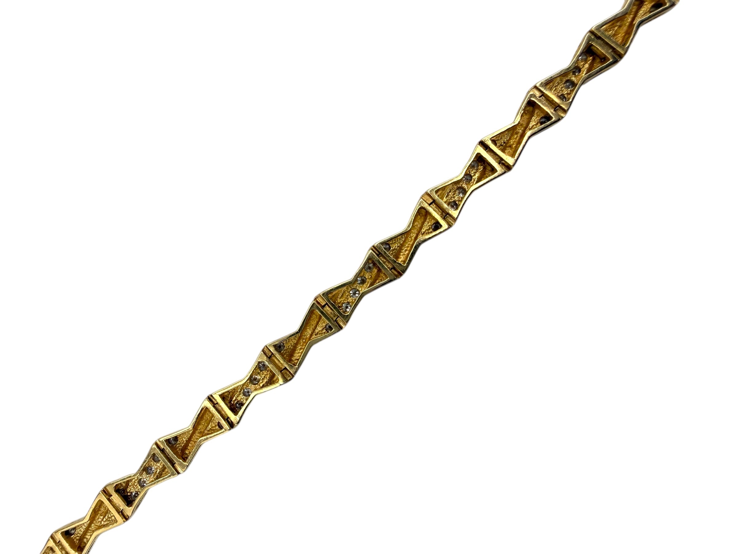 14k Diamond Cross Over Bracelet