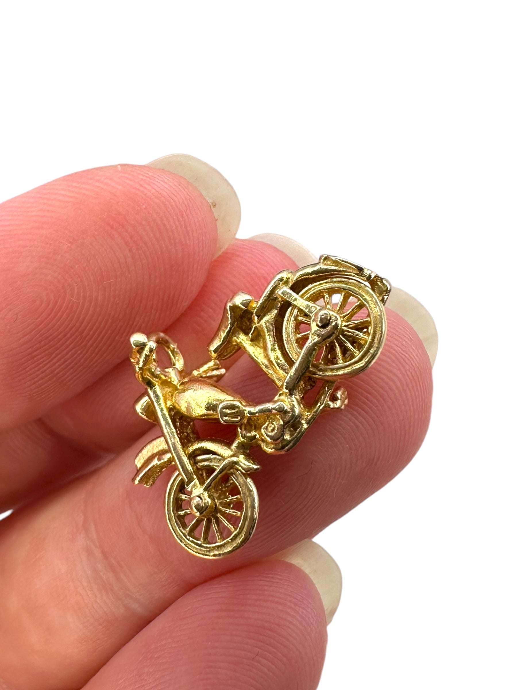 14k Vintage Motorcycle Charm