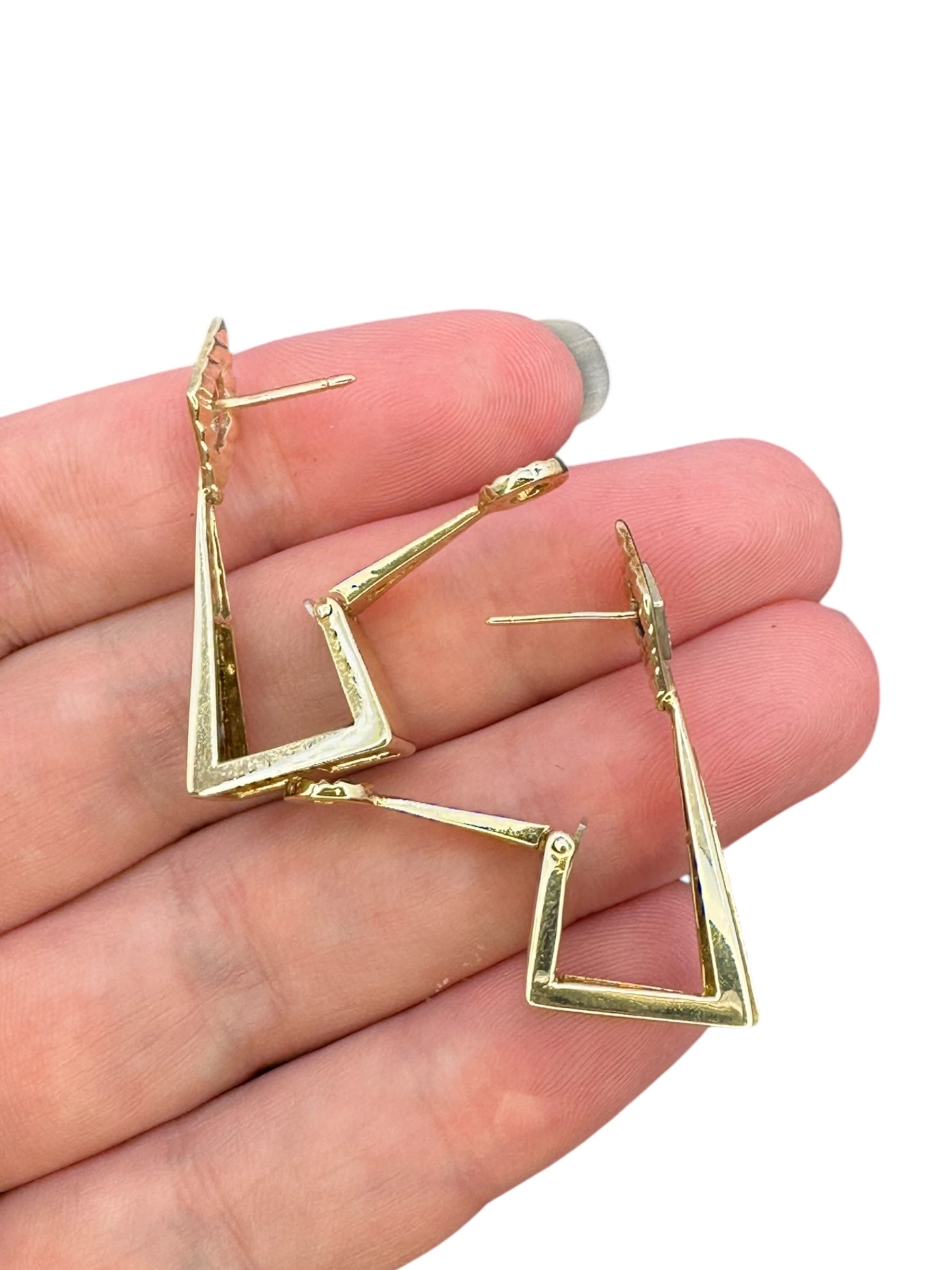 14k Diamond Drop/ Hoop Earrings