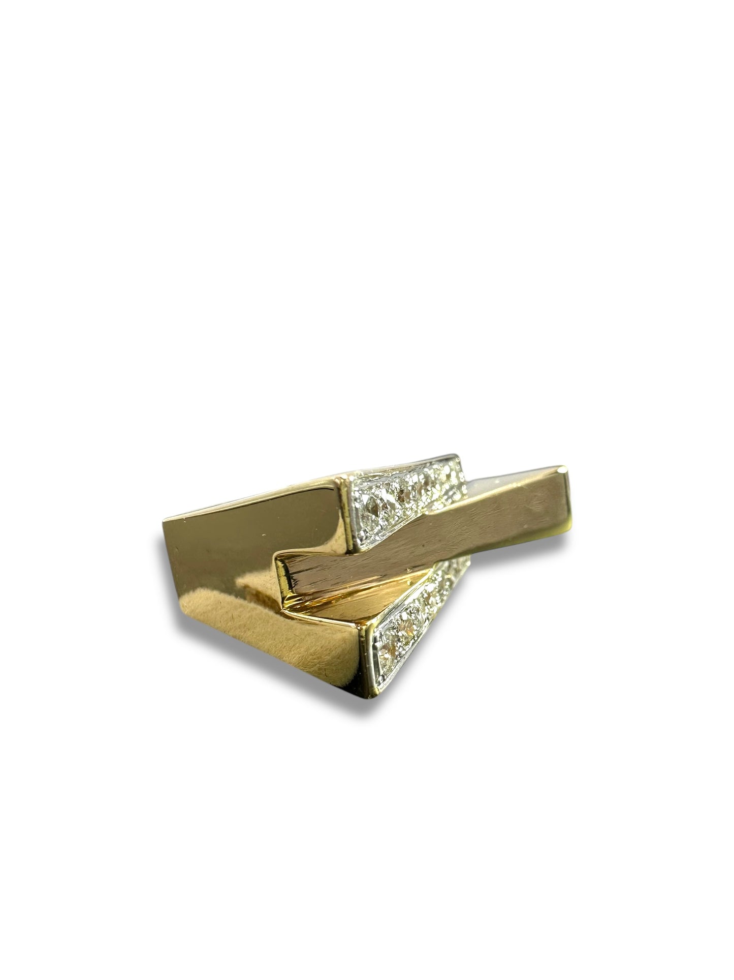 14k Geometric Diamond Ring