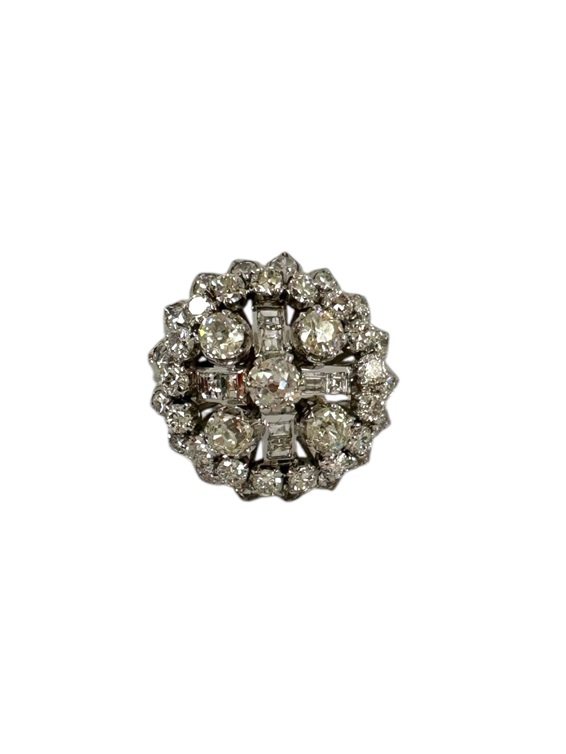 18k Diamond Cross Cluster Ring