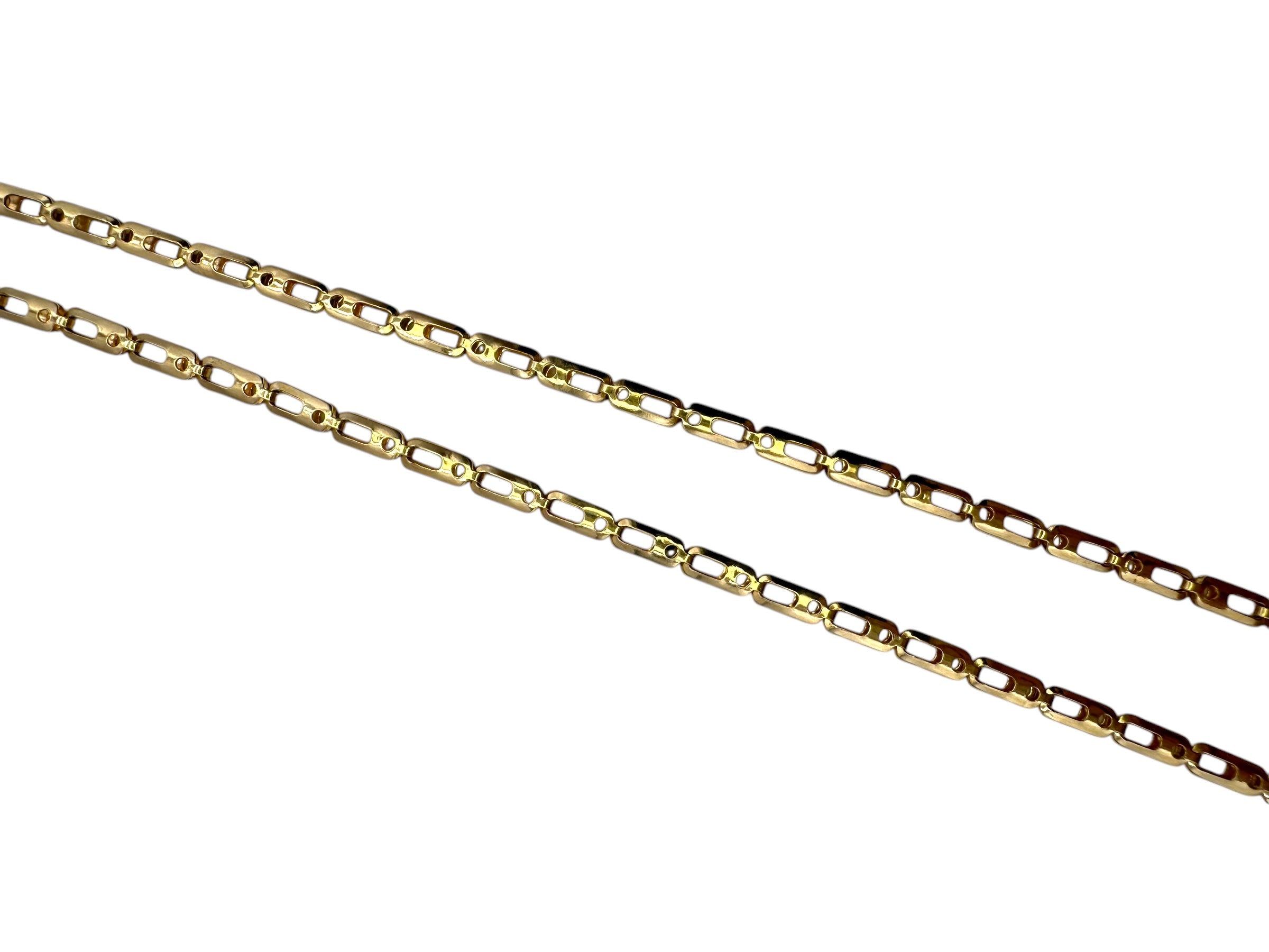 18k Yellow Gold Dot Dash Fancy Link Necklace