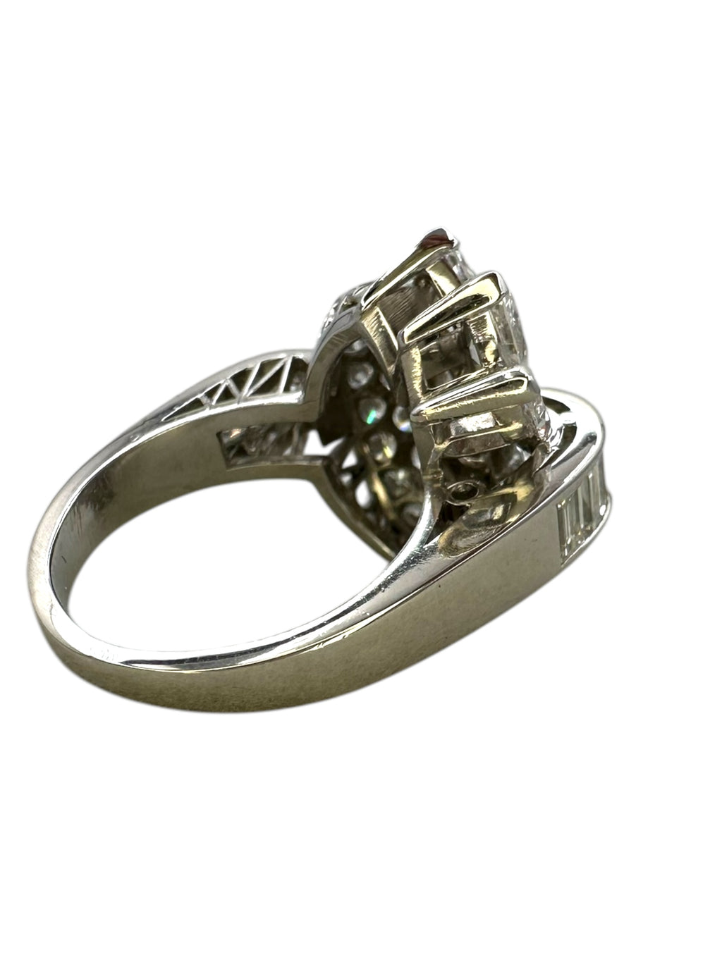 Retro Platinum Diamond Cocktail Ring