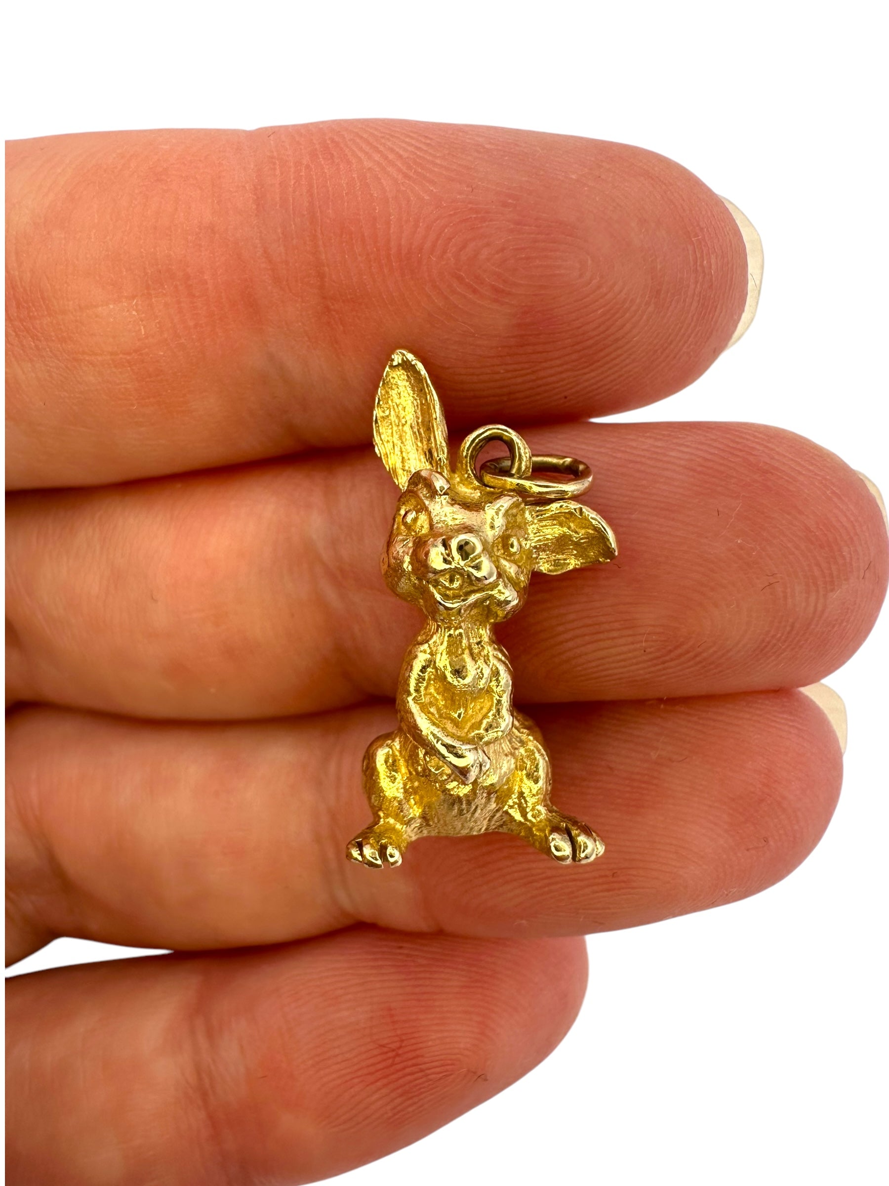 14k Laughing Rabbit Pendant