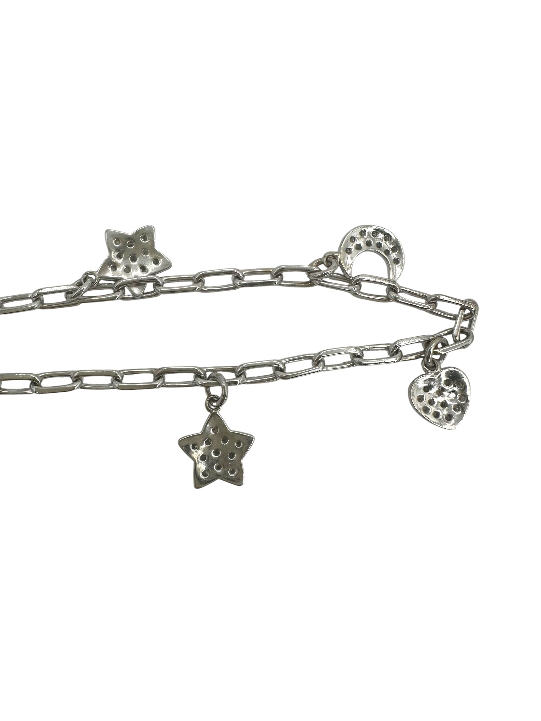 14k Diamond Charm Bracelet