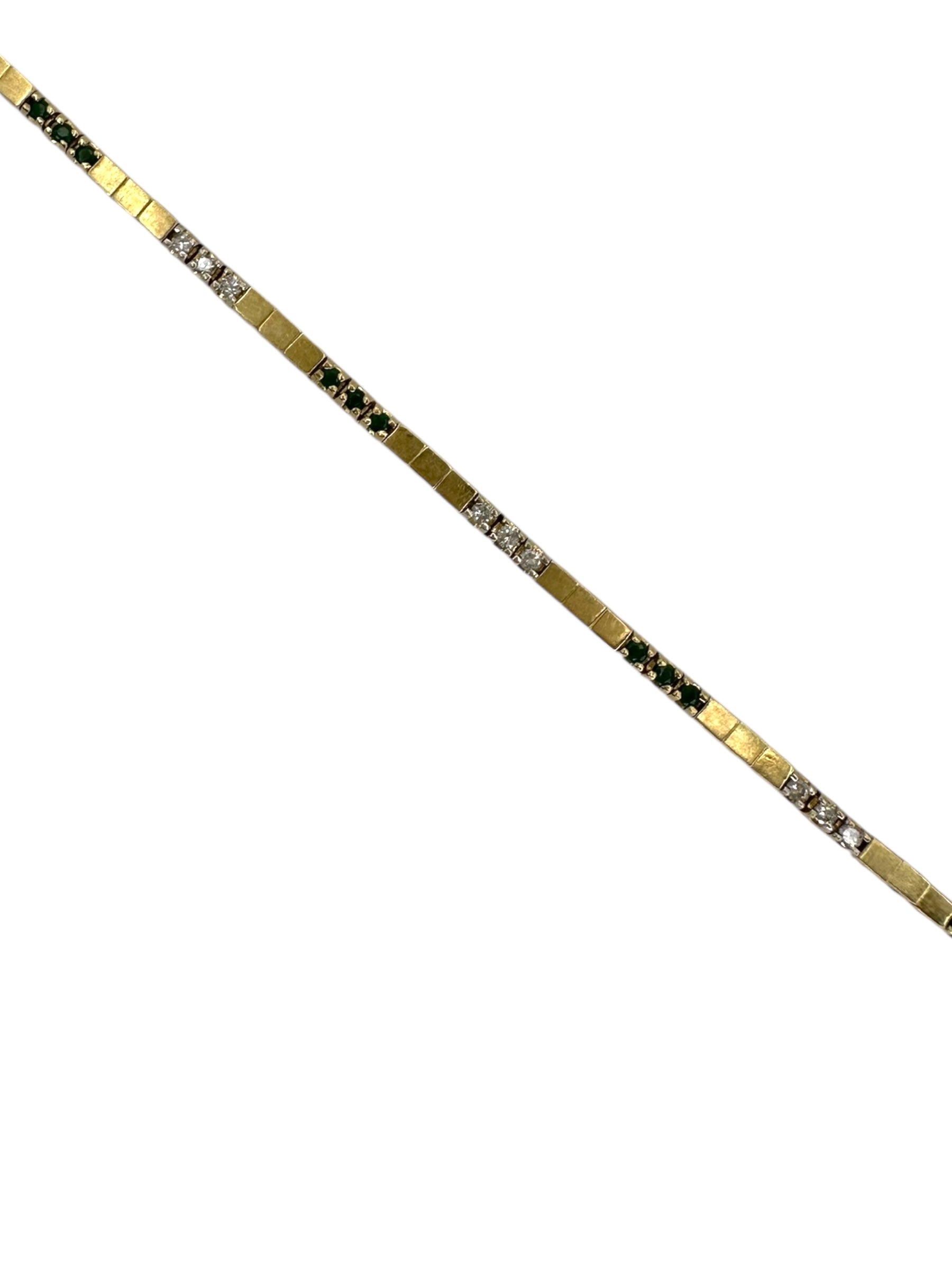 14k Emerald Diamond Line Bracelet
