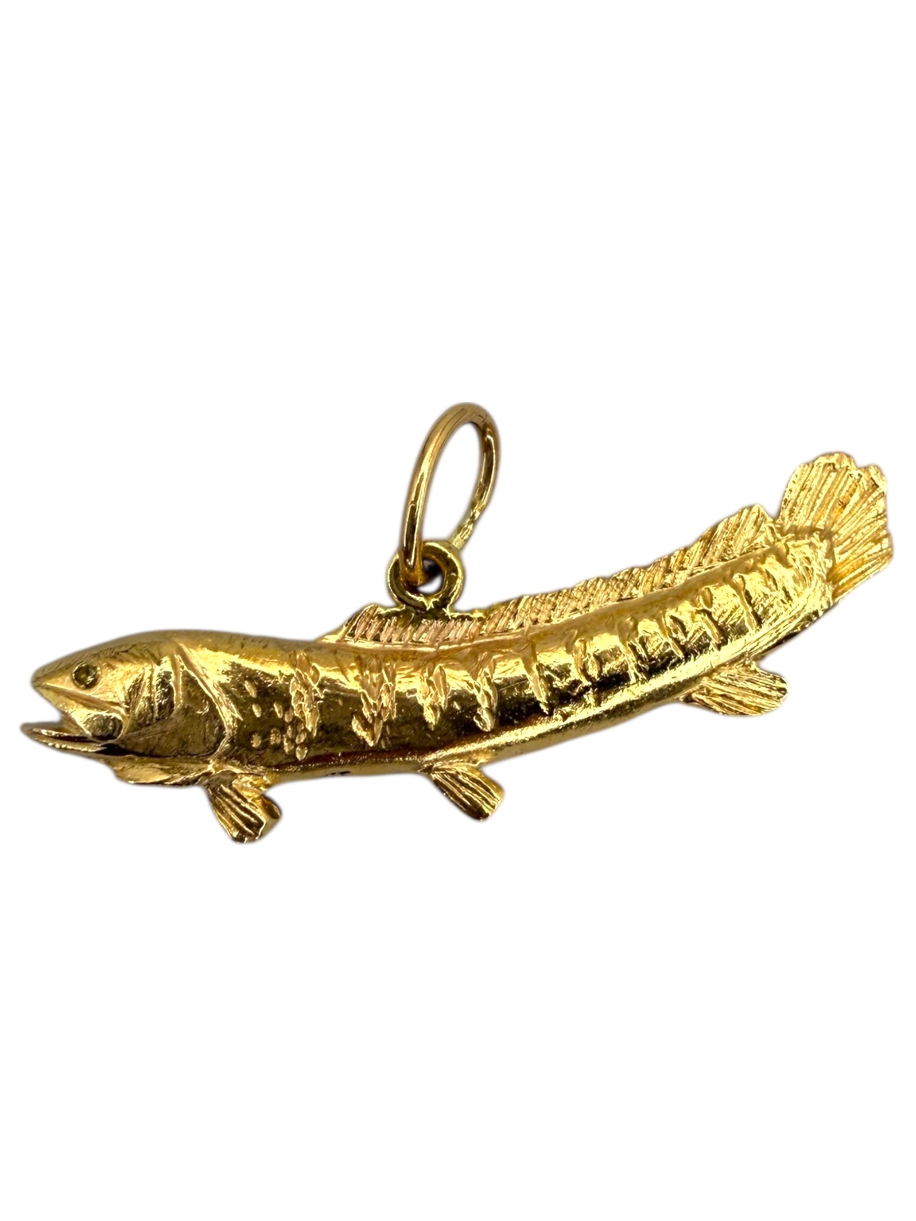 14k Snakehead Fish Pendant