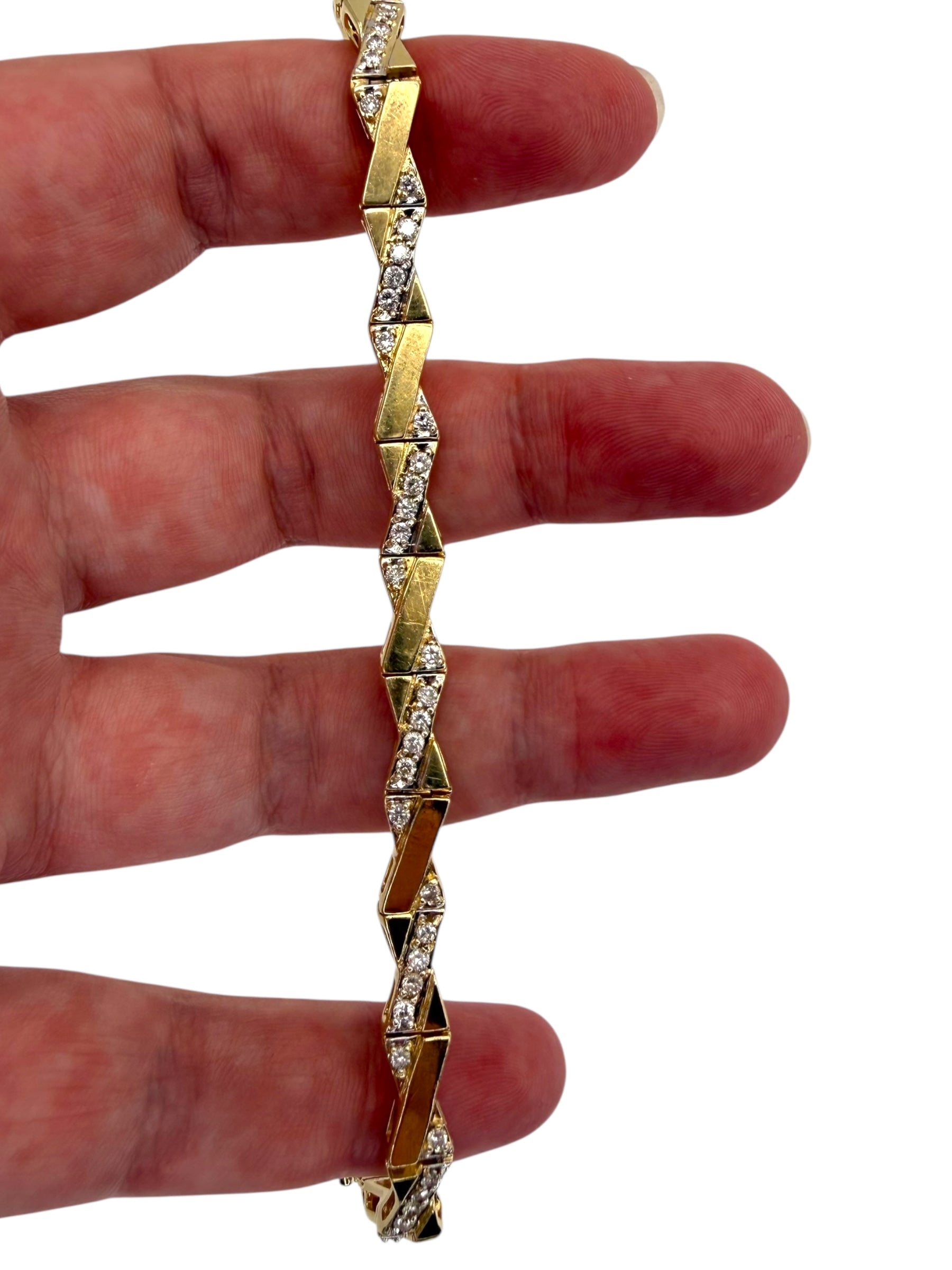 14k Diamond Cross Over Bracelet
