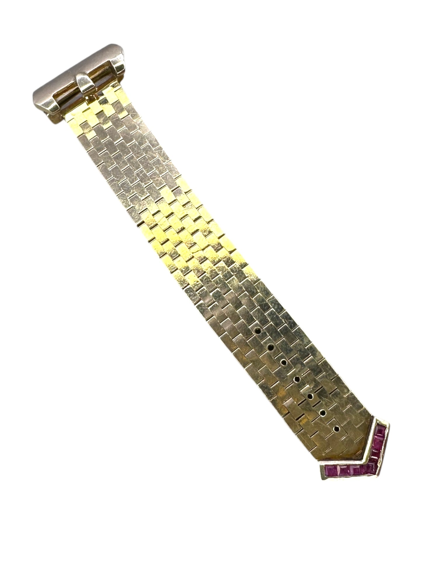 14k Retro Ruby Buckle Ring