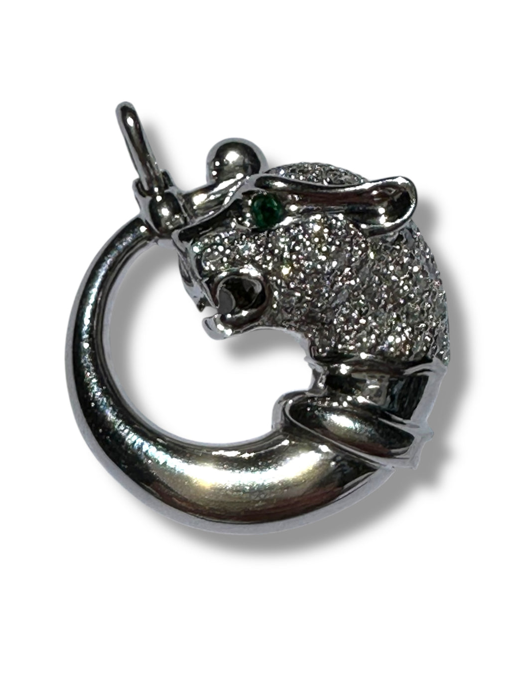 18k Diamond Panther Head Pendant