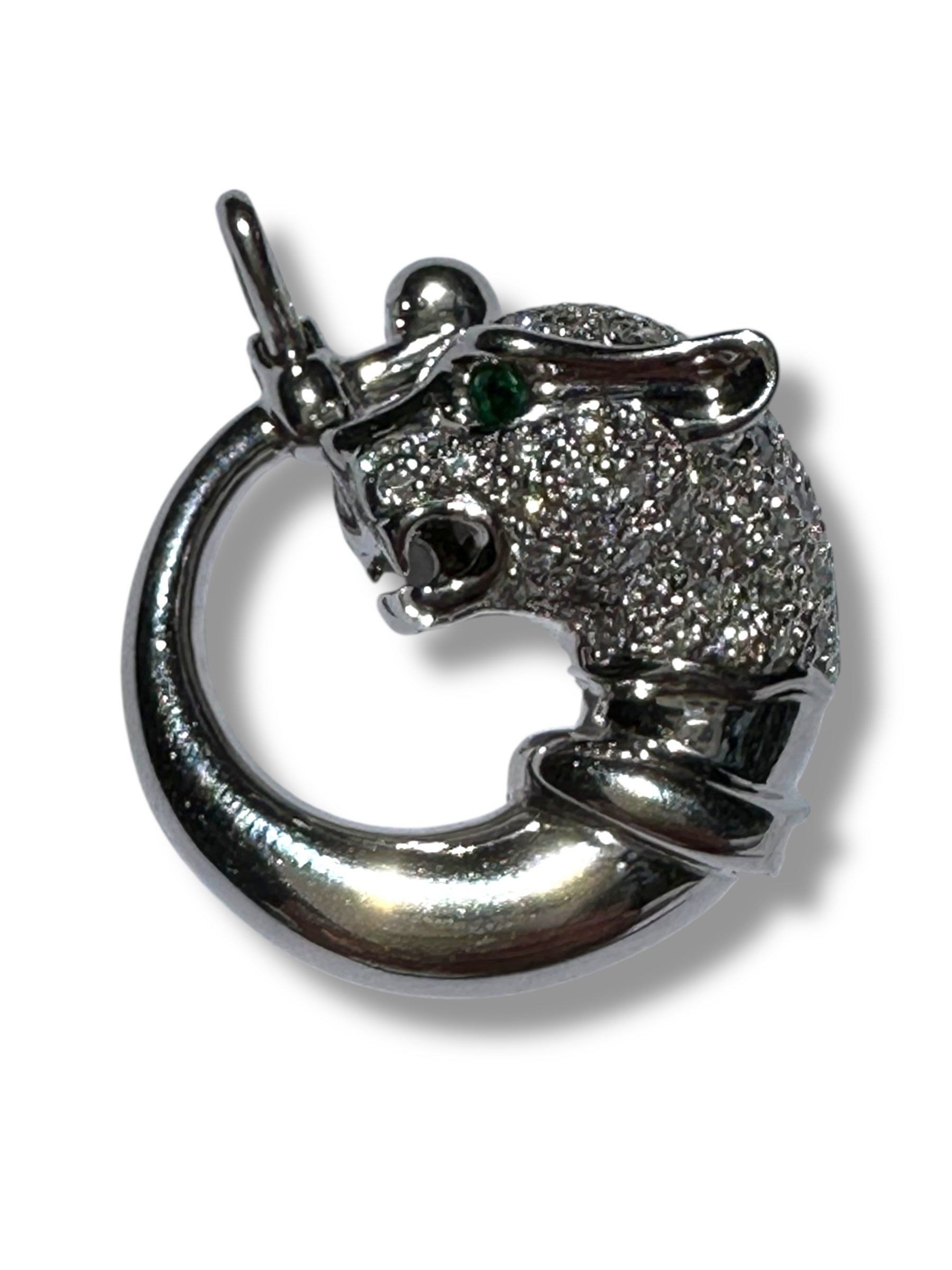 18k Diamond Panther Head Pendant