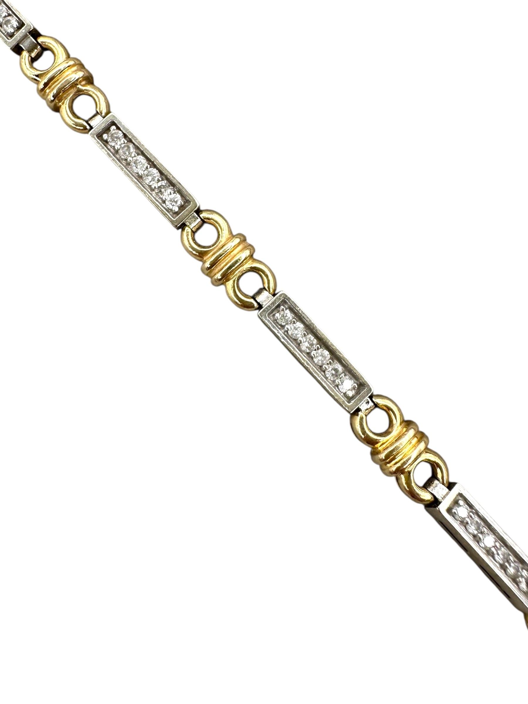 14k Two Tone Diamond Bracelet