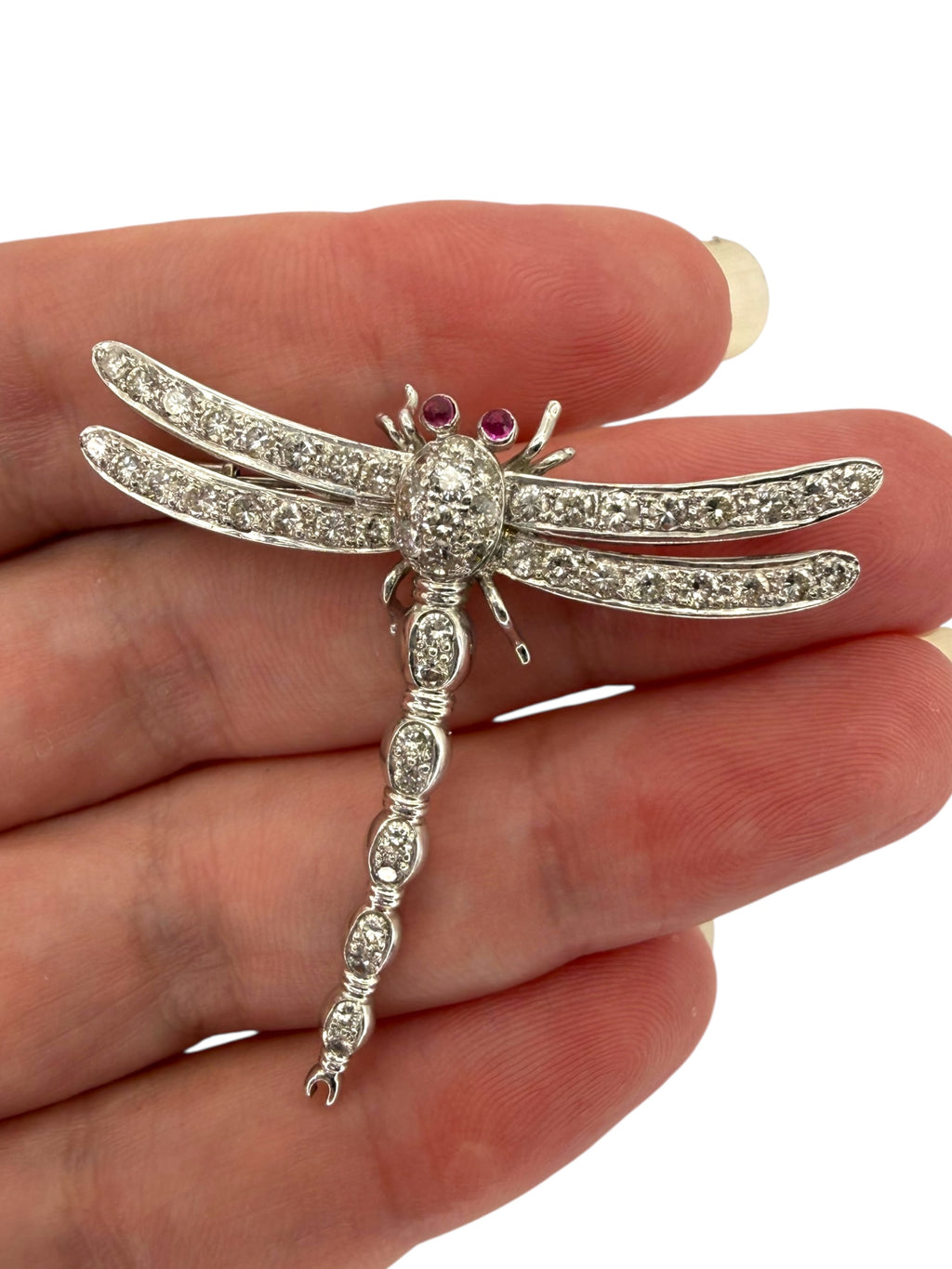 18k Diamond Dragonfly Brooch