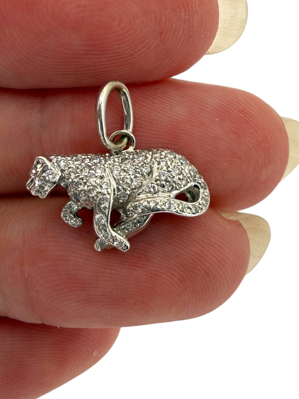 18k Diamond Running Panther Charm