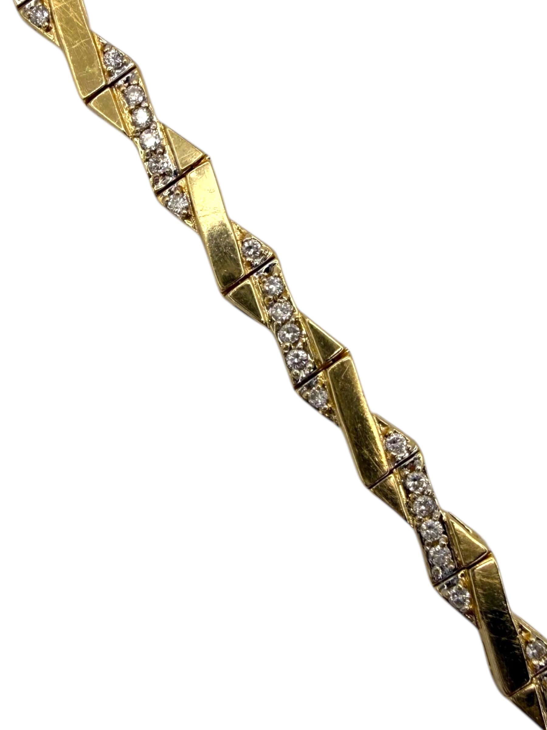 14k Diamond Cross Over Bracelet