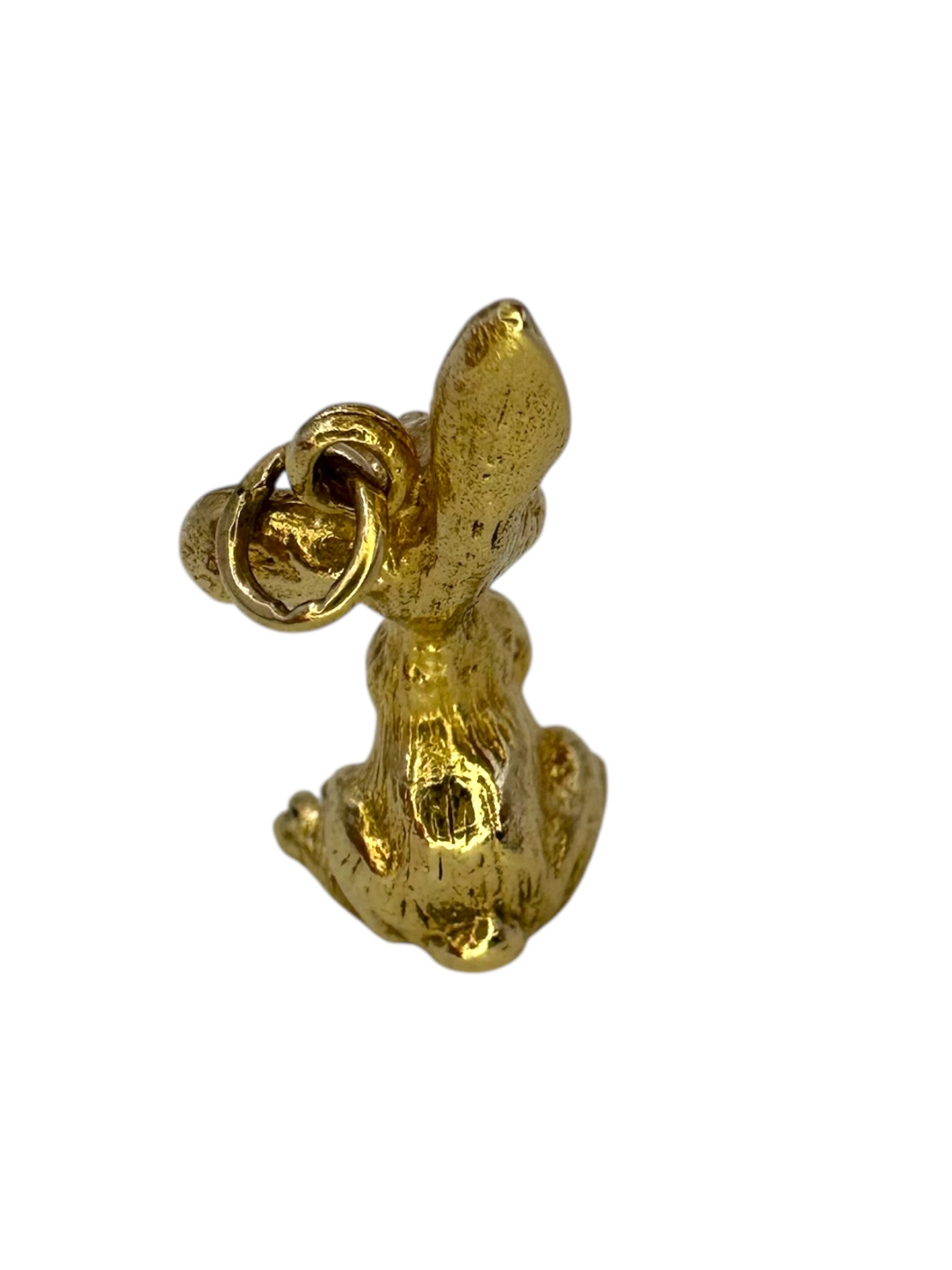 14k Laughing Rabbit Pendant