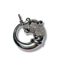 18k Diamond Panther Head Pendant