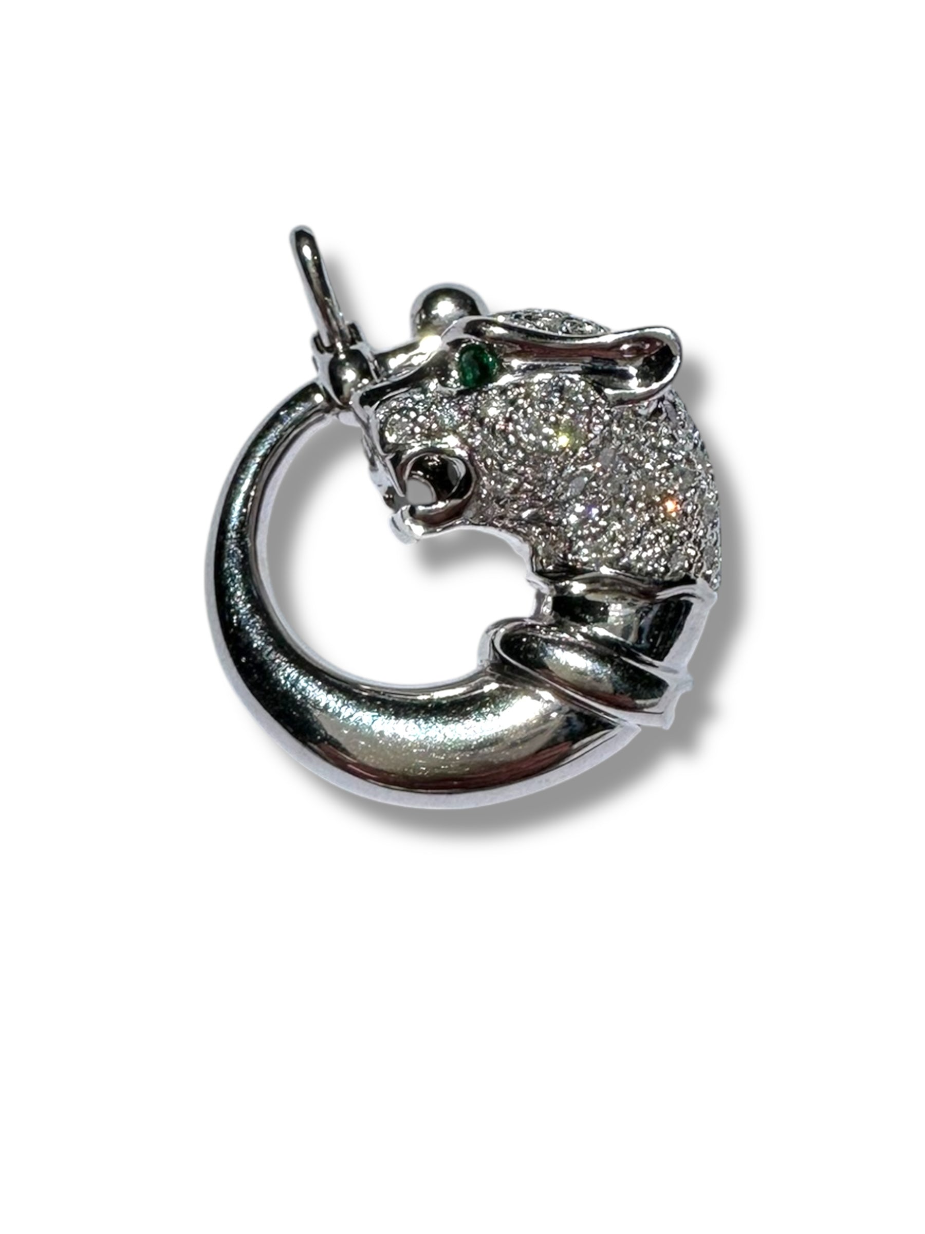 18k Diamond Panther Head Pendant