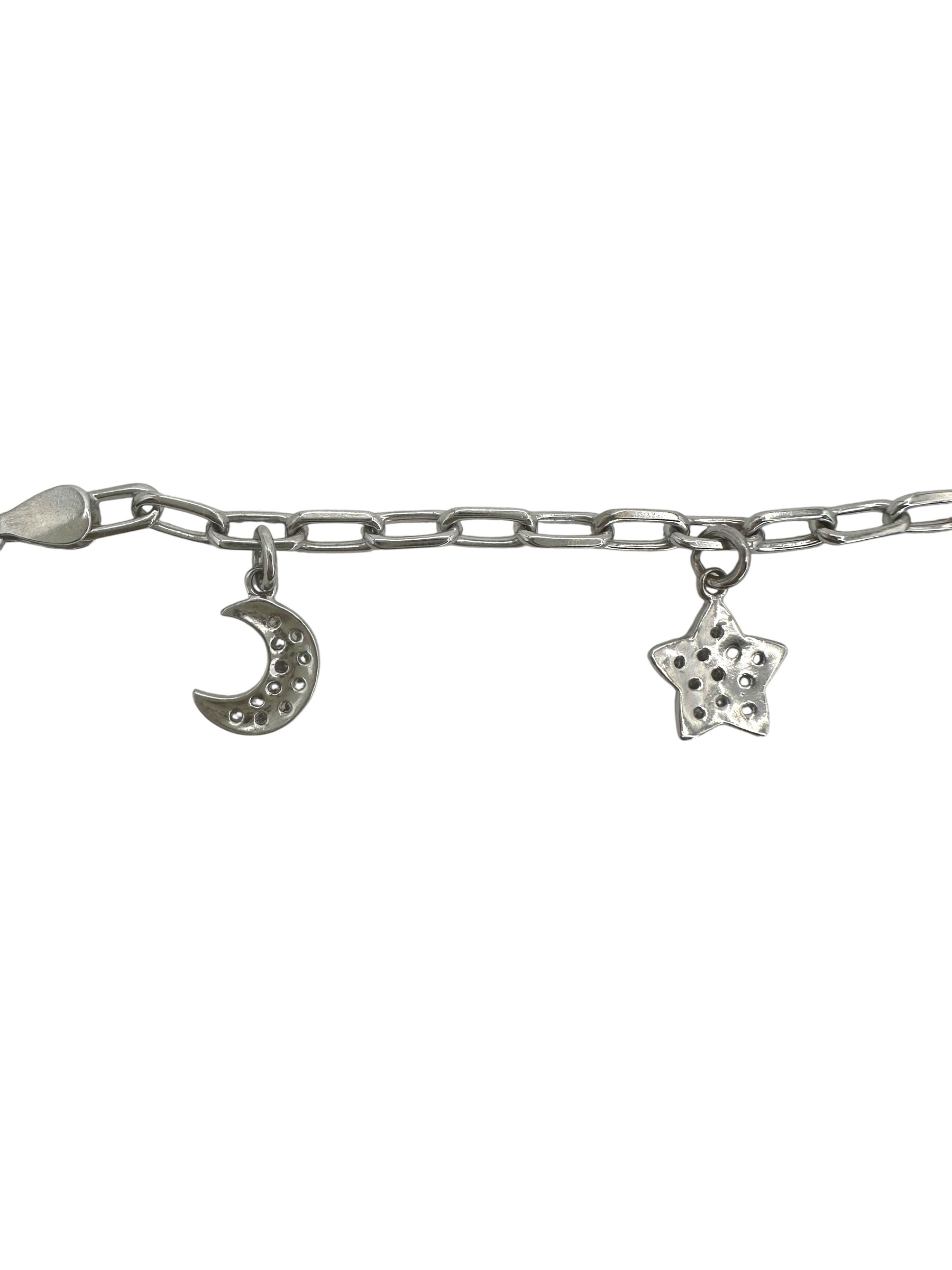 14k Diamond Charm Bracelet