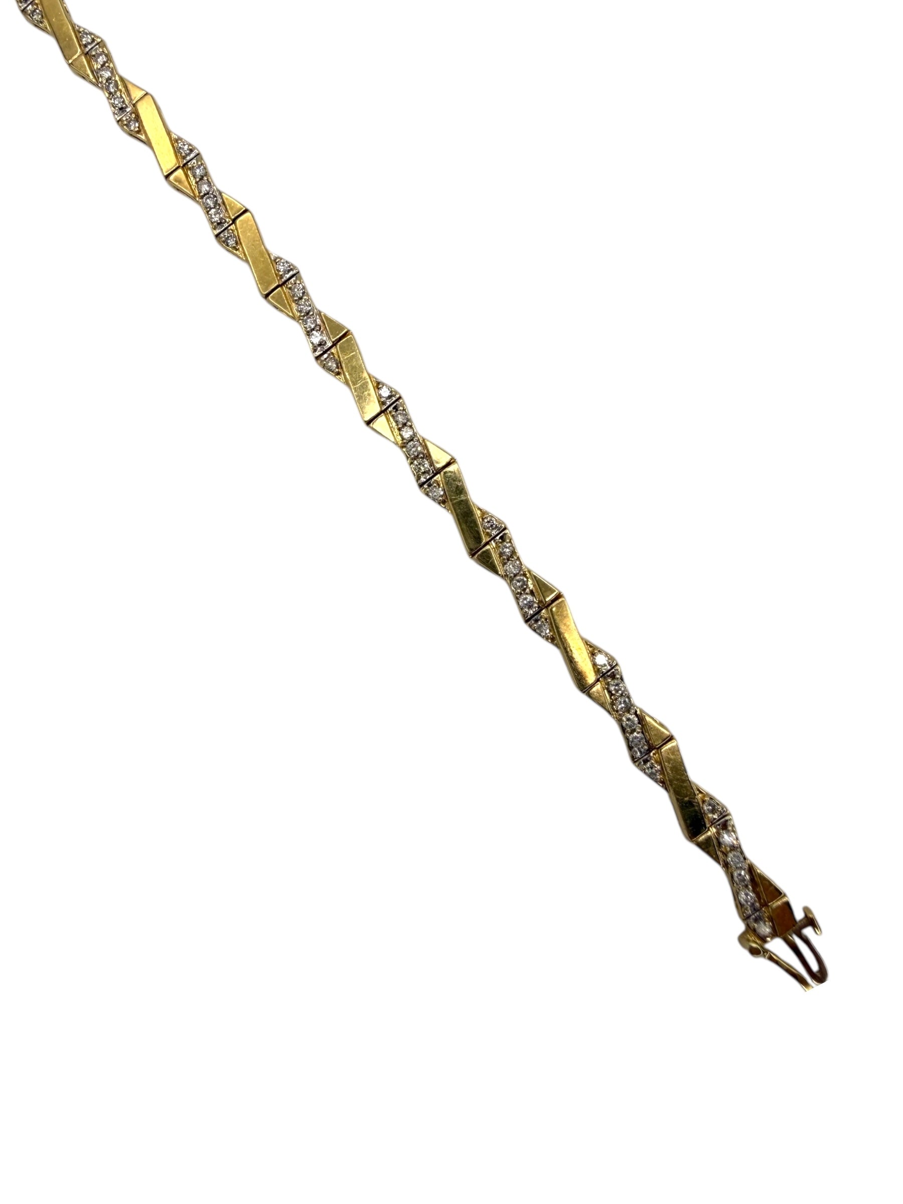 14k Diamond Cross Over Bracelet
