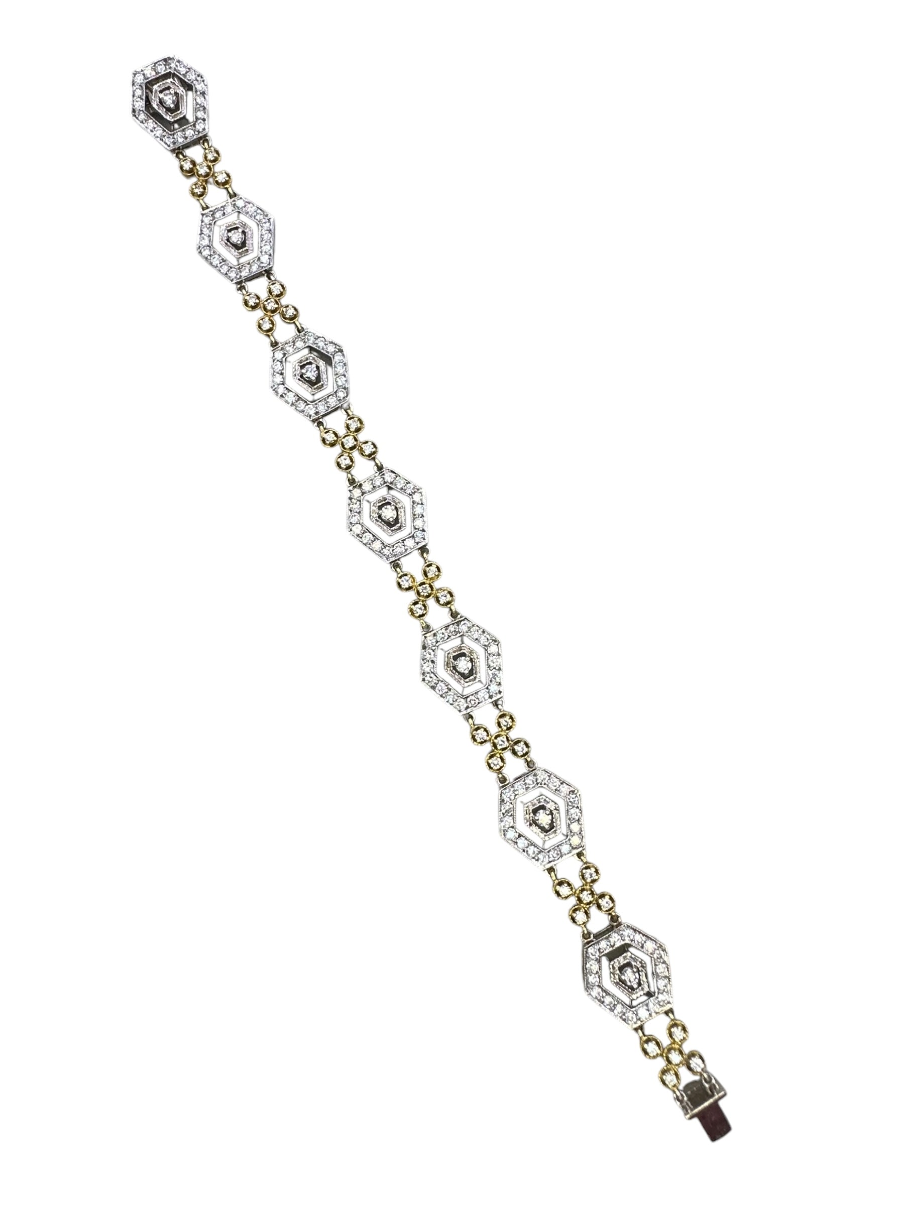 18k Diamond Hexagon Bracelet