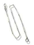 14k White Gold Floral Bar Link Watch Chain