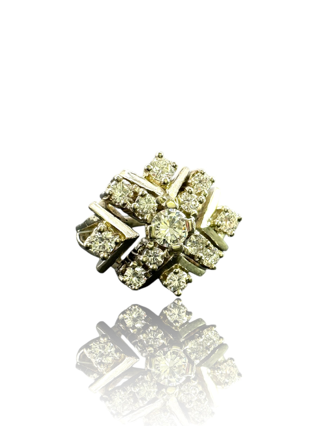 14k Diamond Snowflake Ring