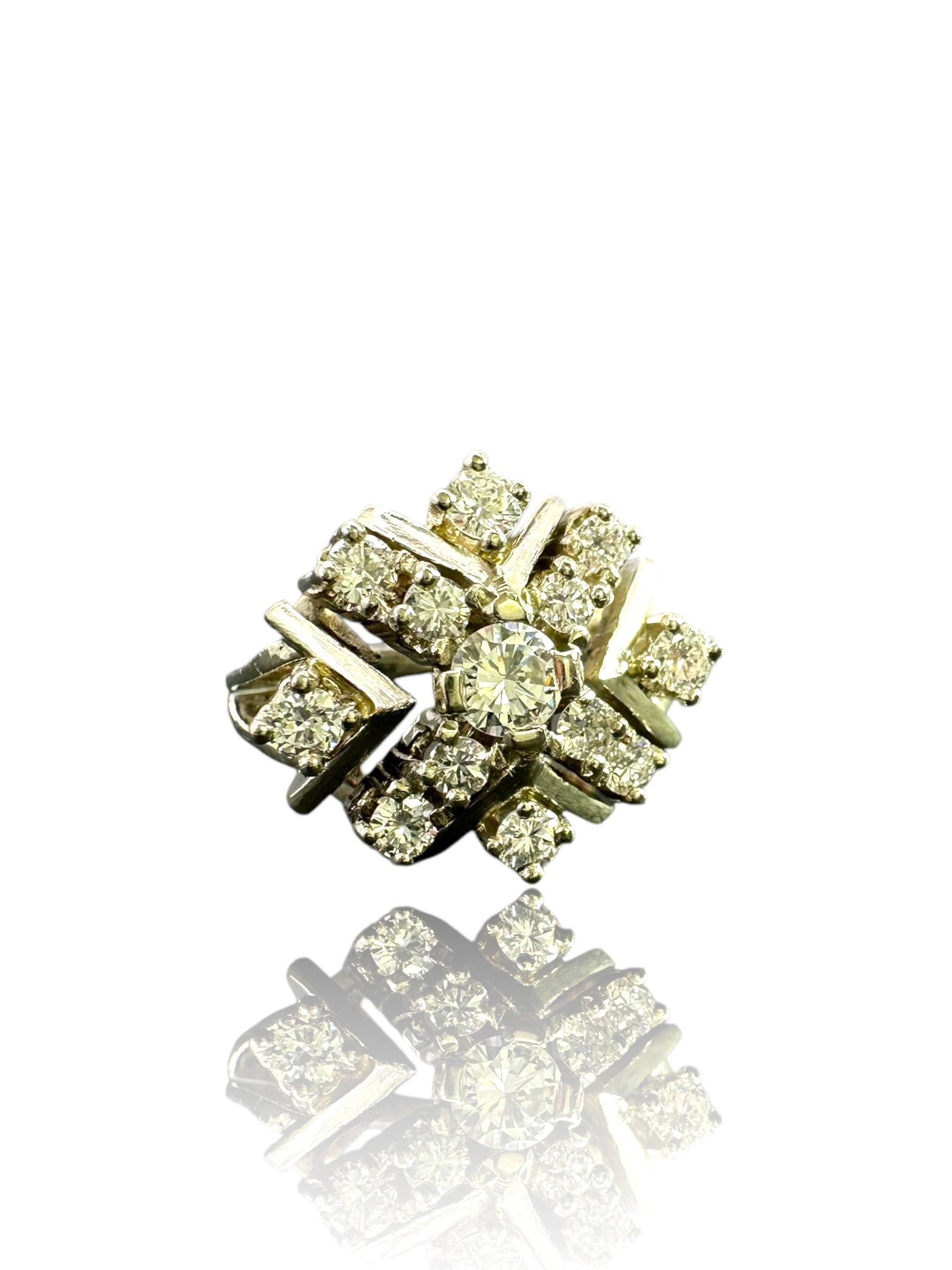 14k Diamond Snowflake Ring