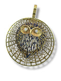 18k Peter Lindeman Enamel Diamond Owl Pendant