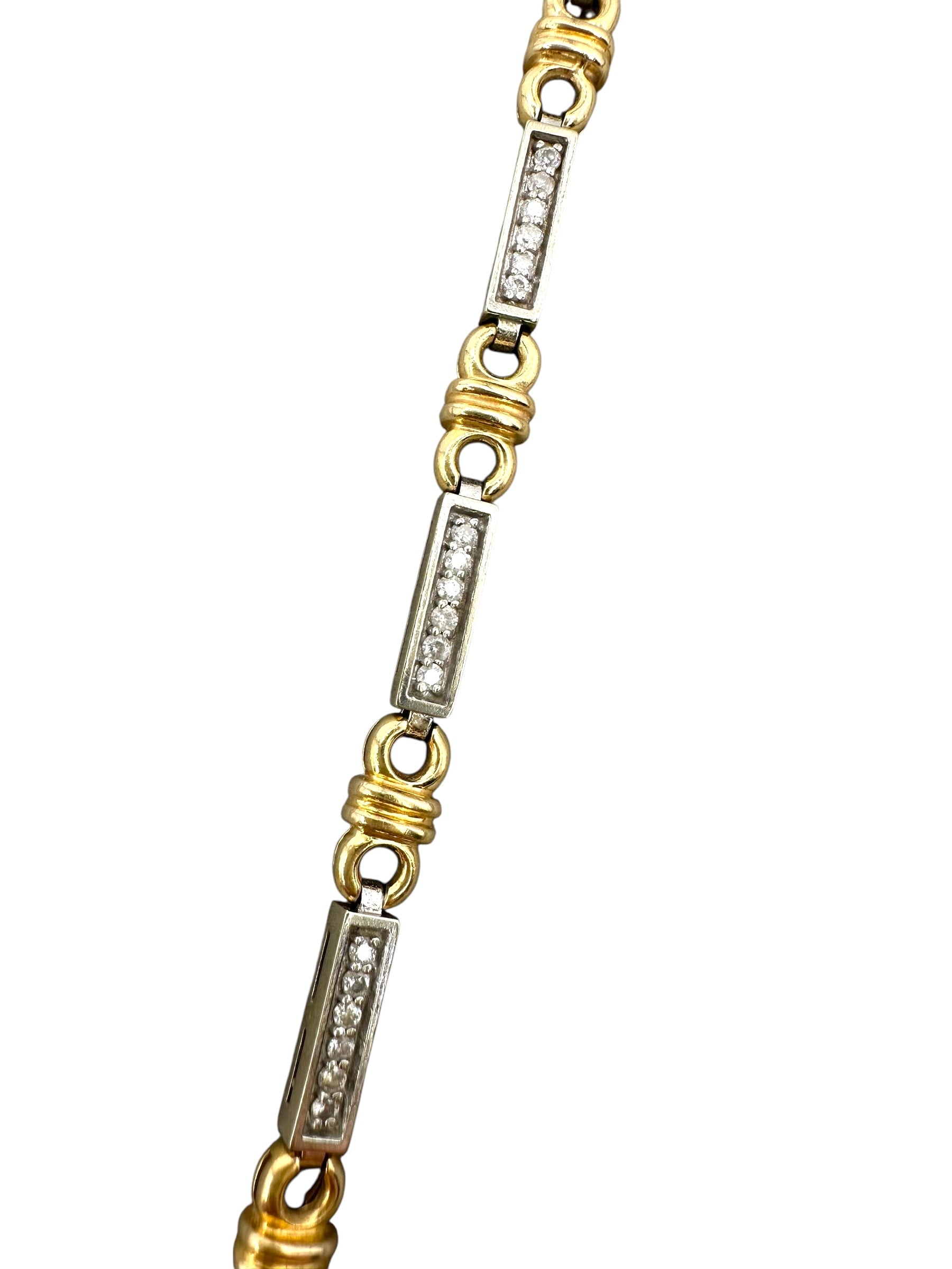 14k Two Tone Diamond Bracelet