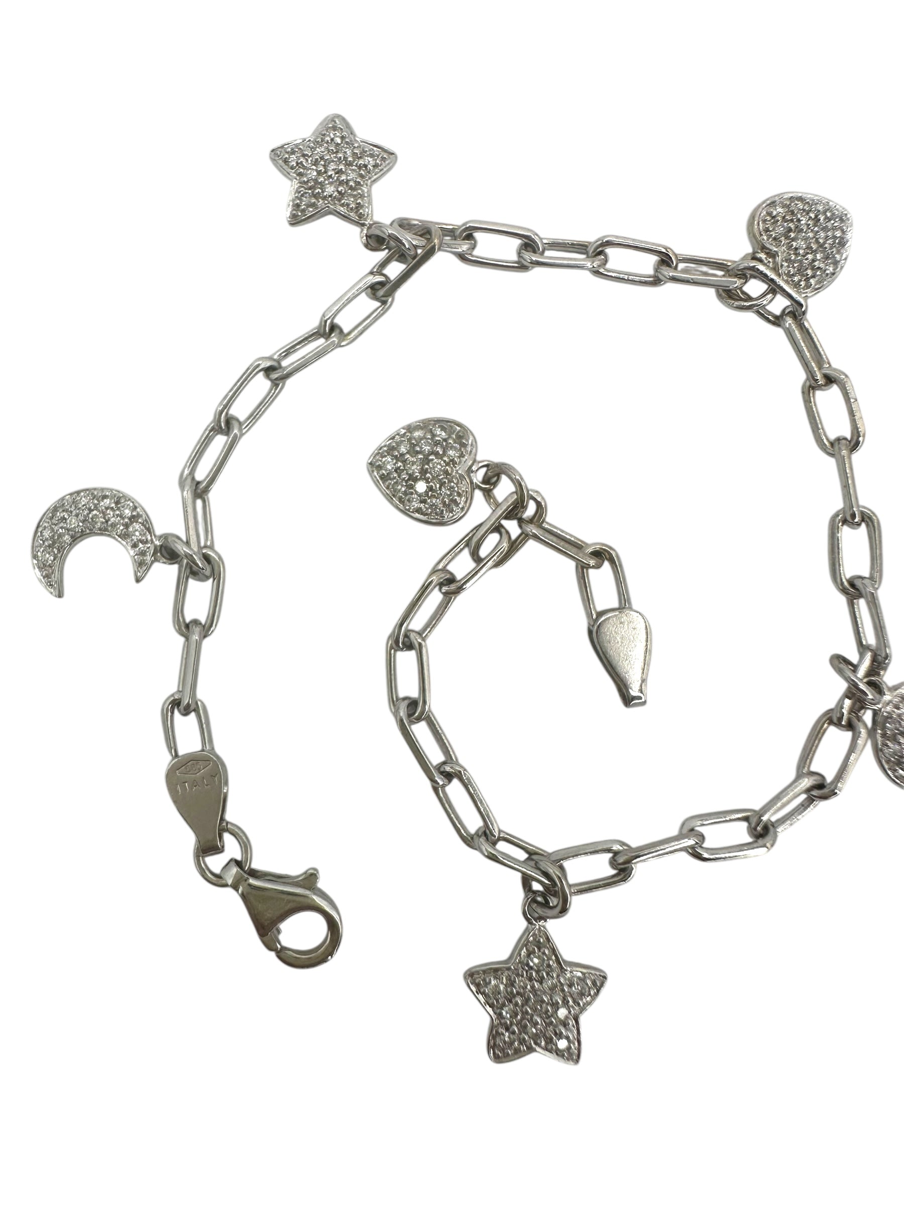 14k Diamond Charm Bracelet