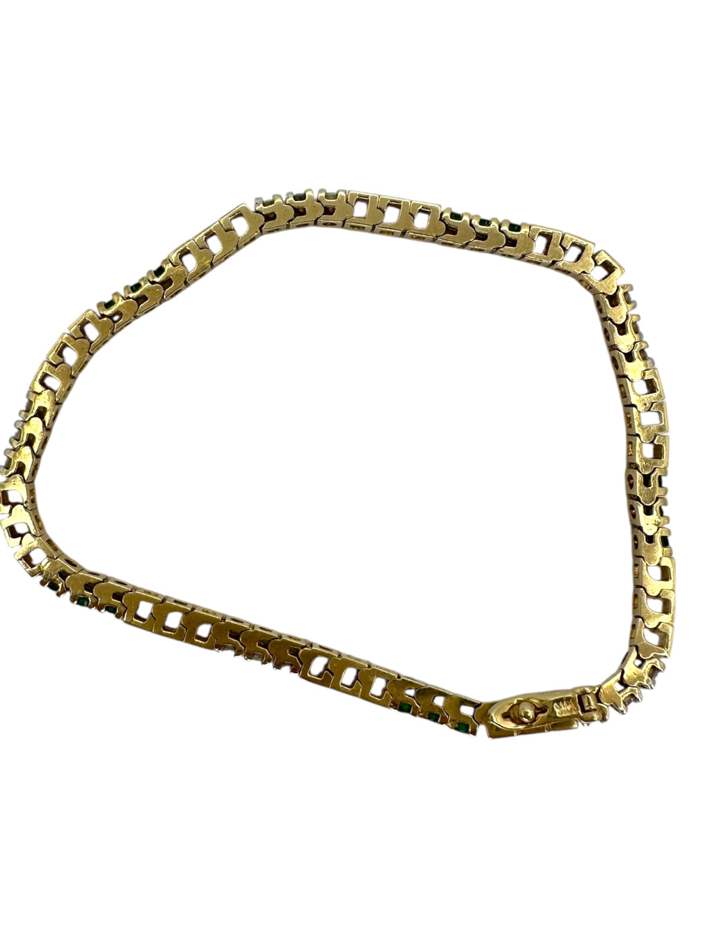 14k Emerald Diamond Line Bracelet