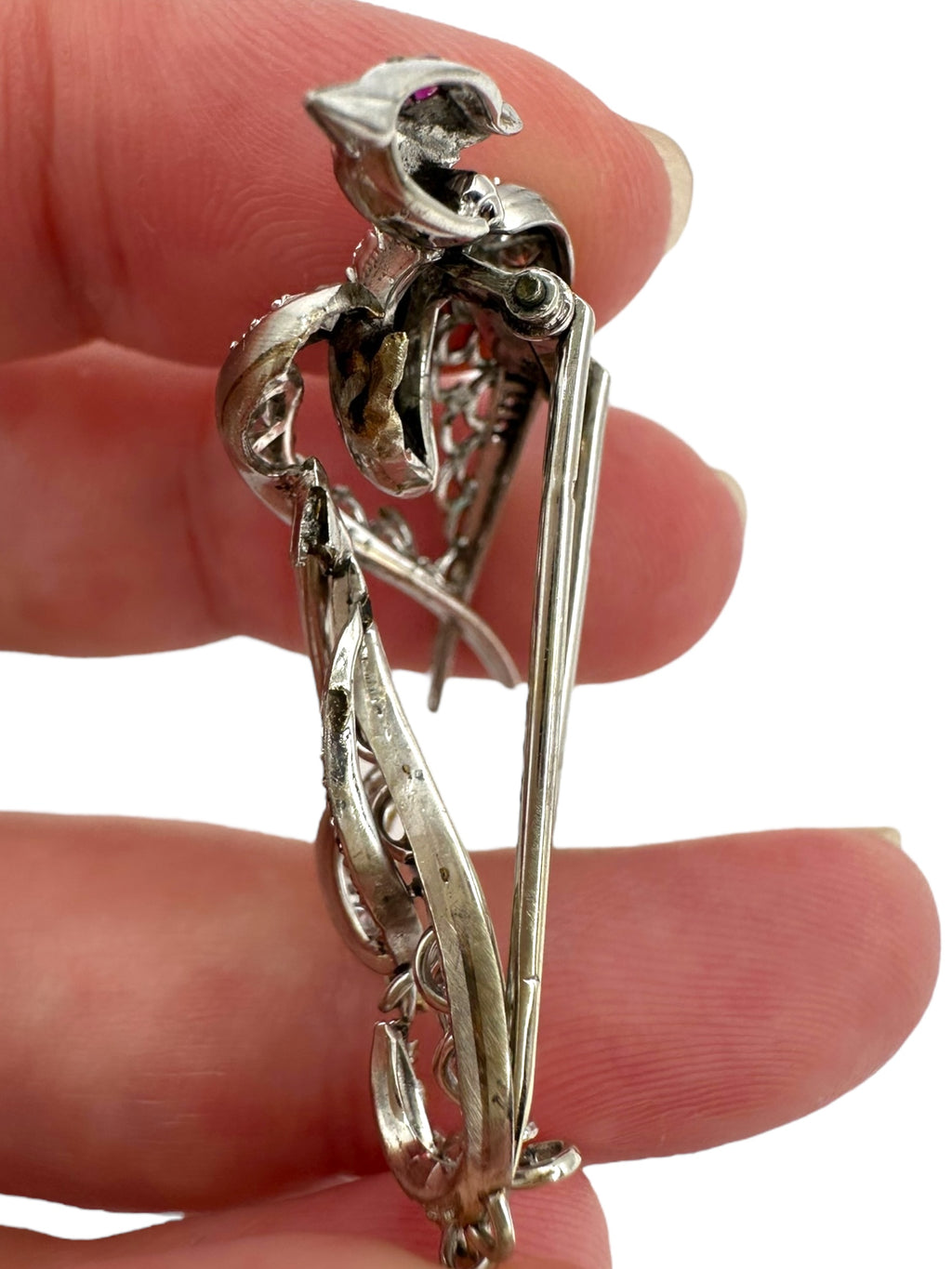 Platinum Diamond Phoenix Bird Brooch
