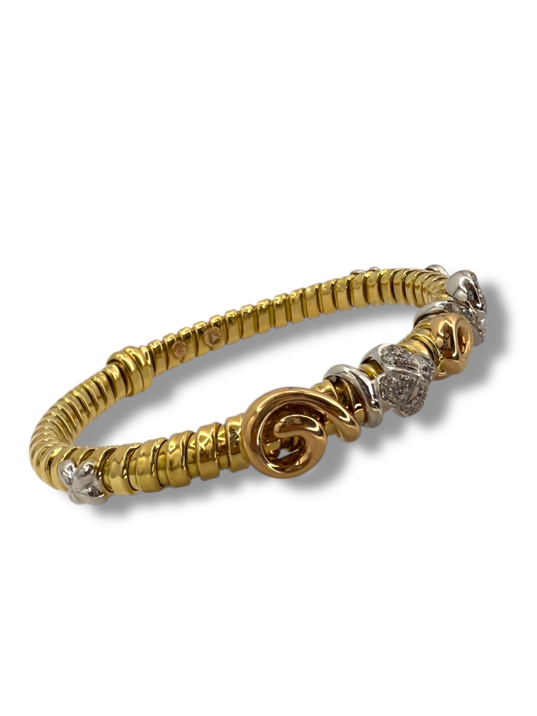 18k Swirly Tubogas Bracelet