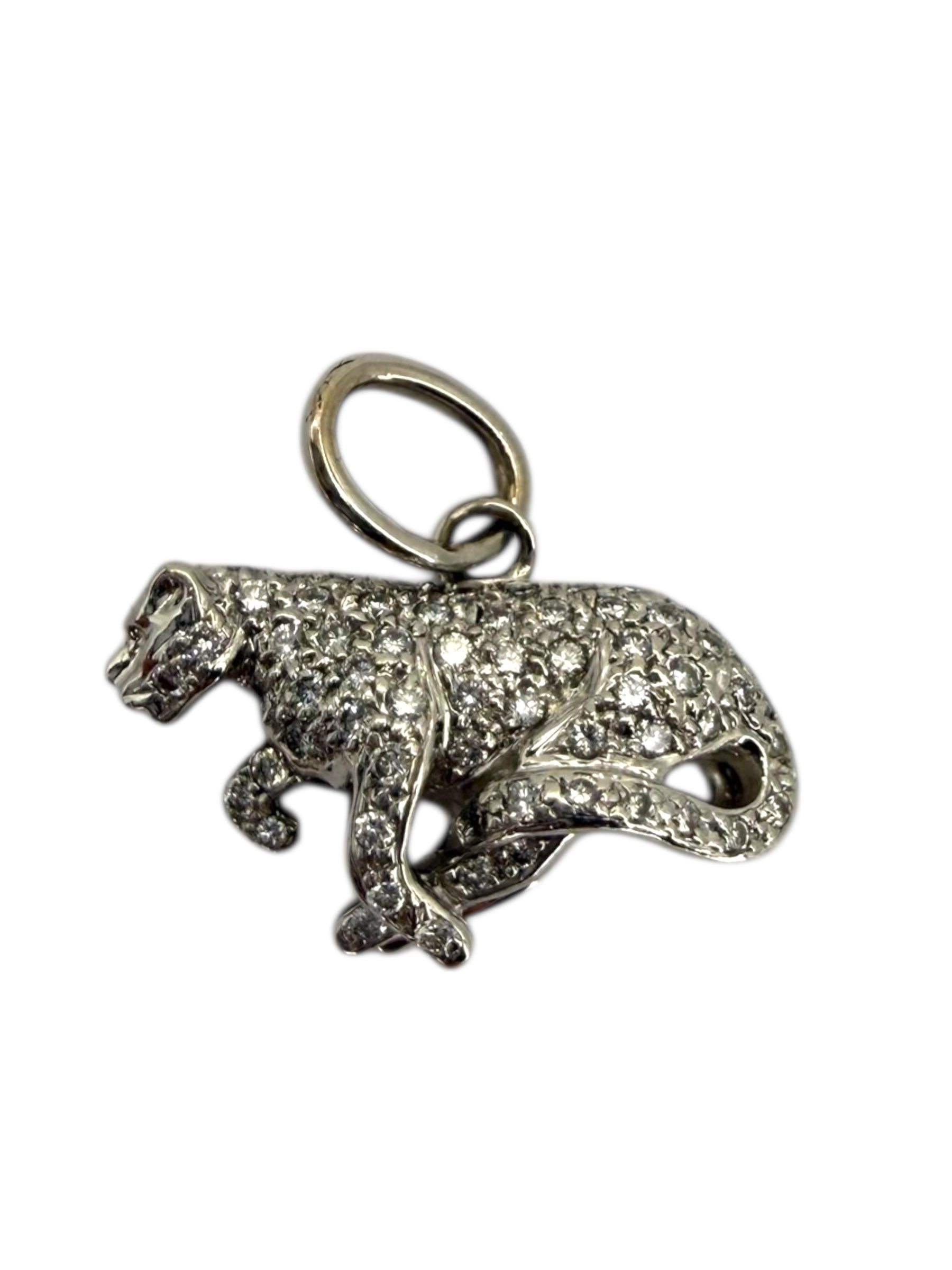 18k Diamond Running Panther Charm