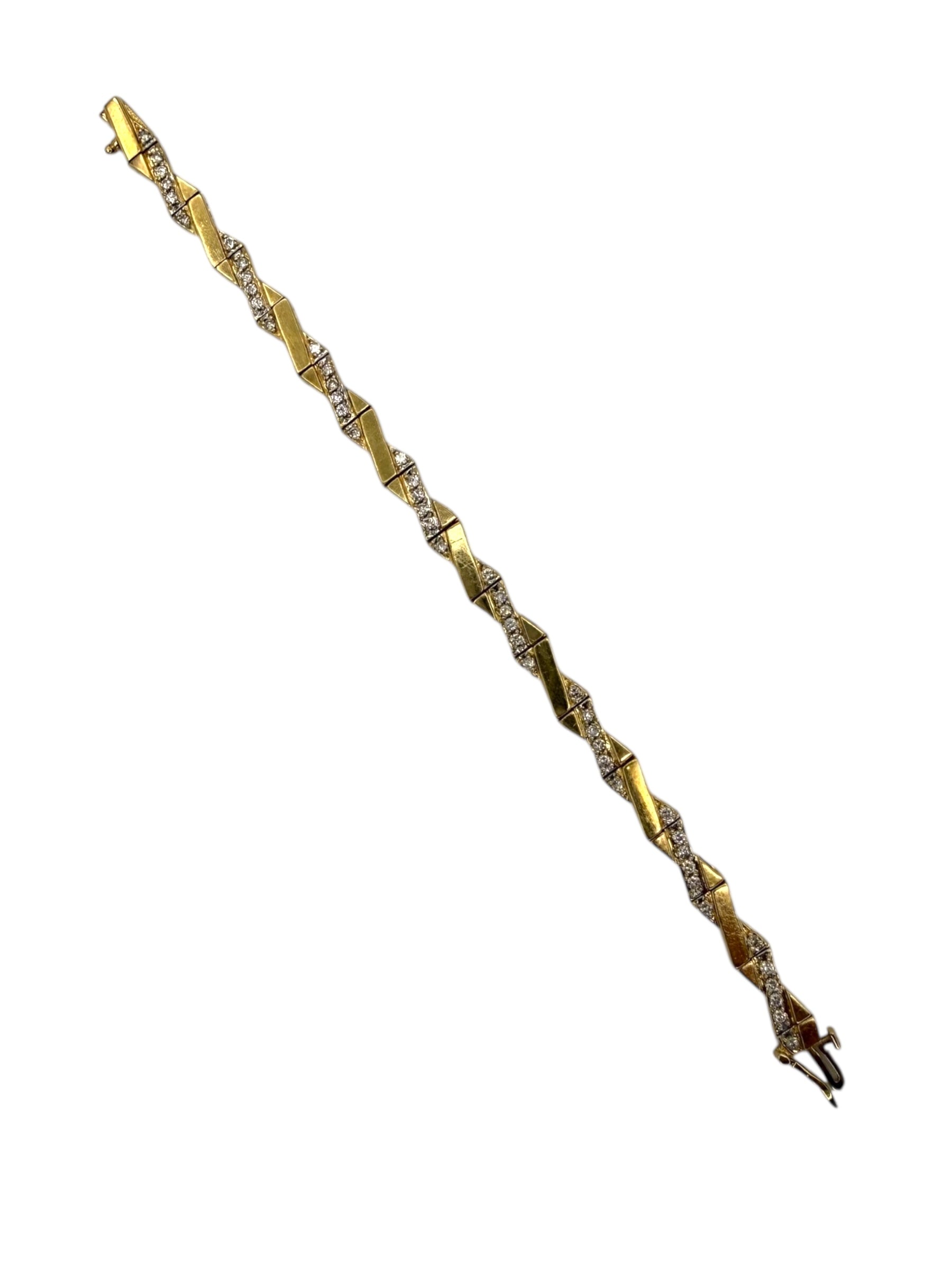 14k Diamond Cross Over Bracelet
